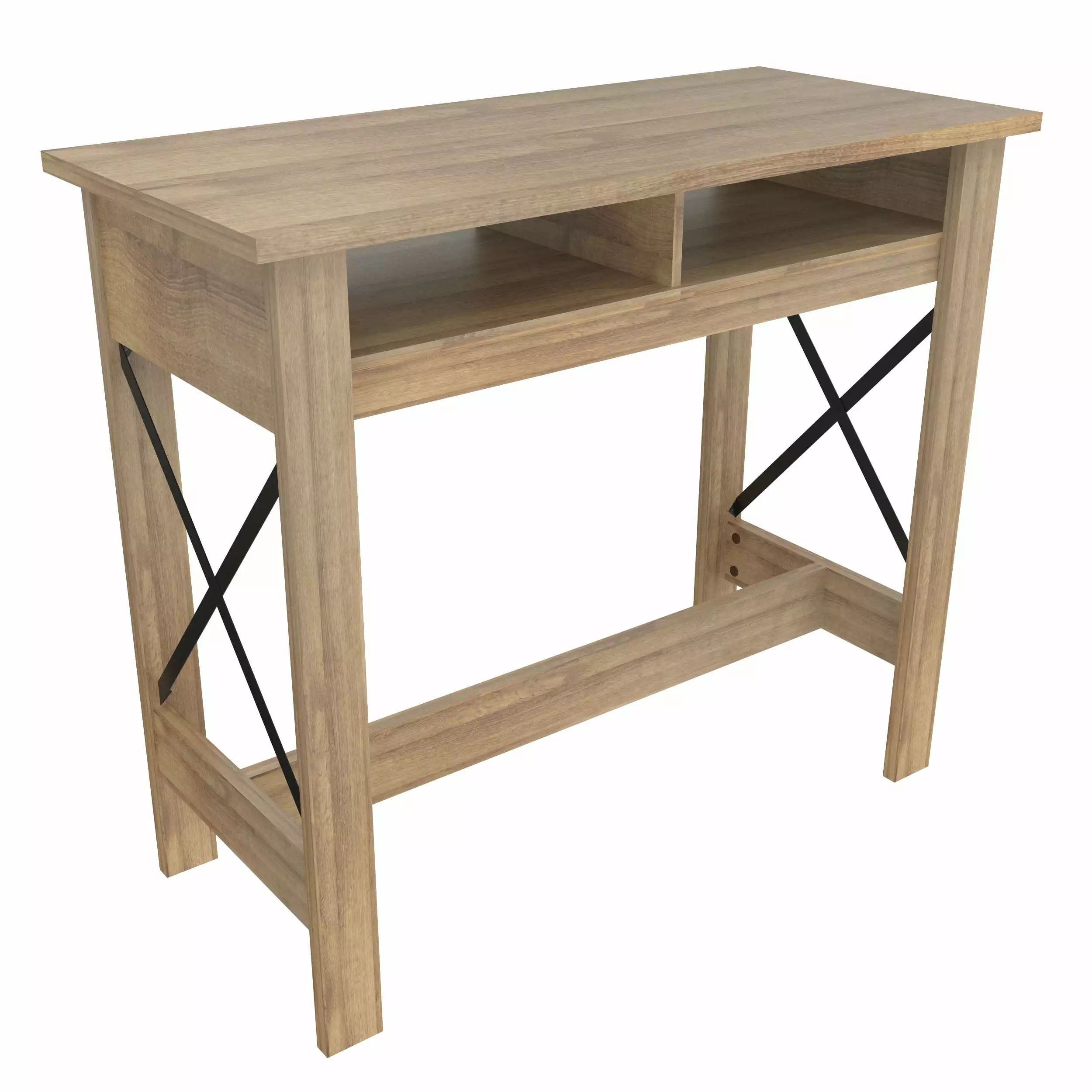 Inval 41.3 Transitional Computer Desk Storage Brown Amaretto