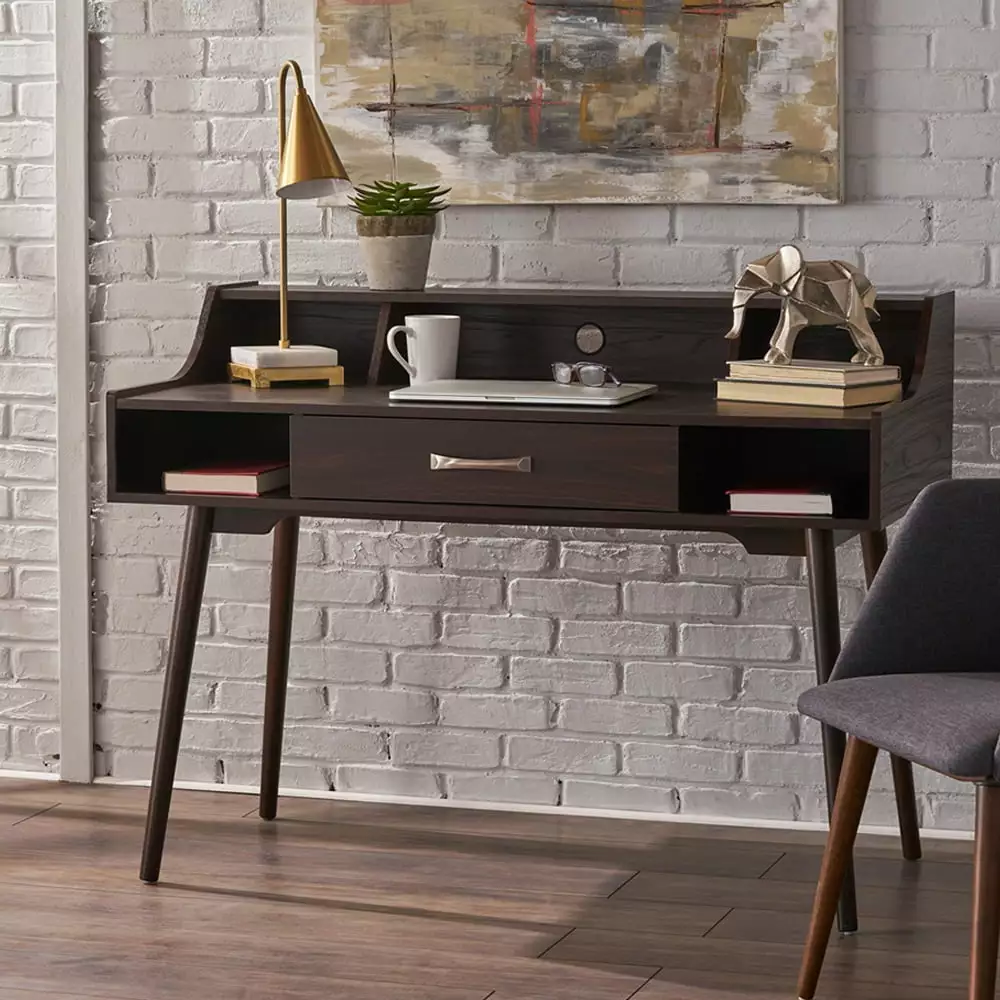 IVV Computer Desk Drawers and Hutch 47 Inch Home Office Study Table Teens