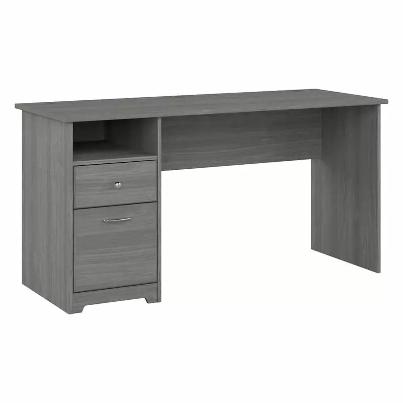 Kingfisher Lane 60W Modern Gray Computer Desk Drawers - Engineered Wood