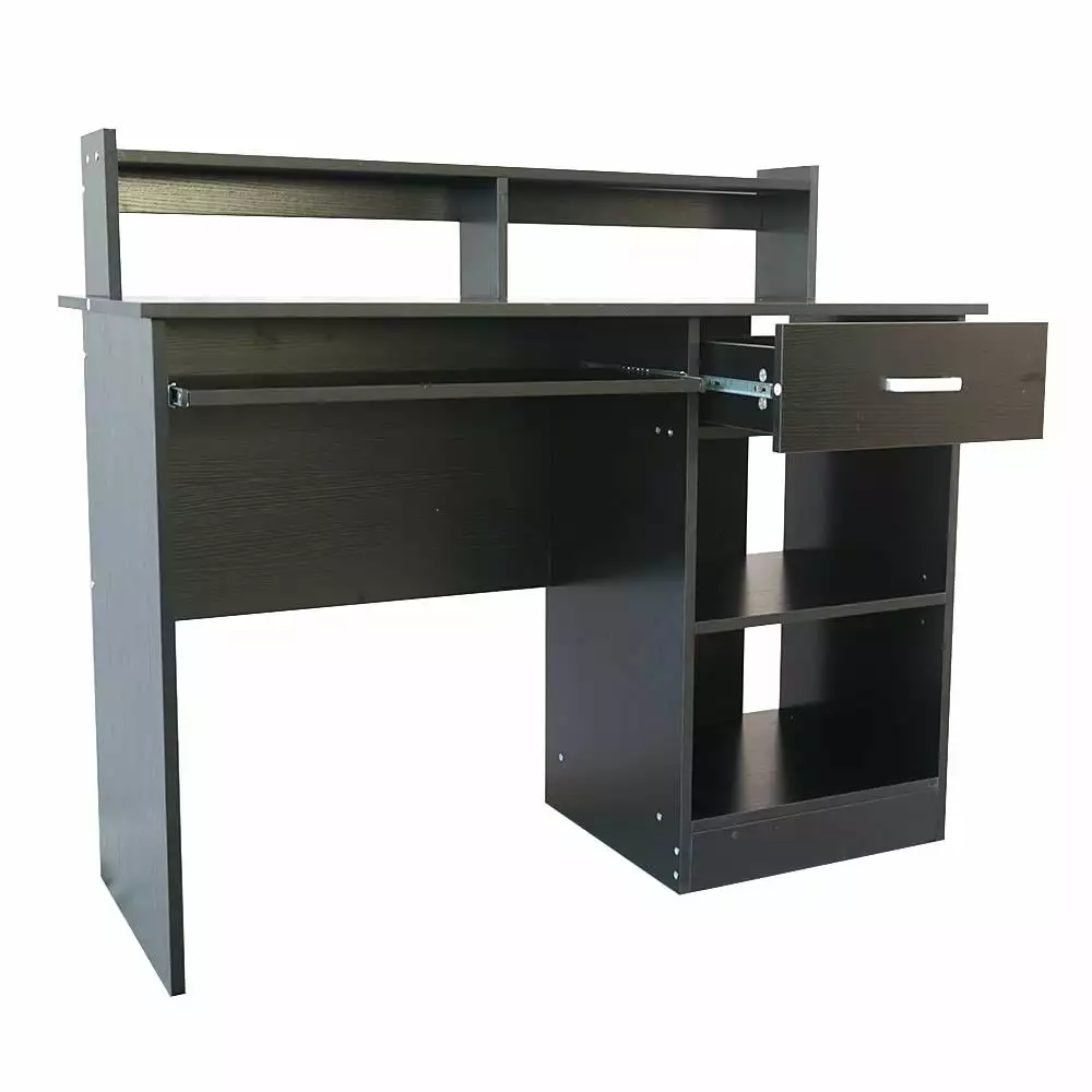 Ktaxon Computer Desk Storage Shelf - Modern Black Office Desk