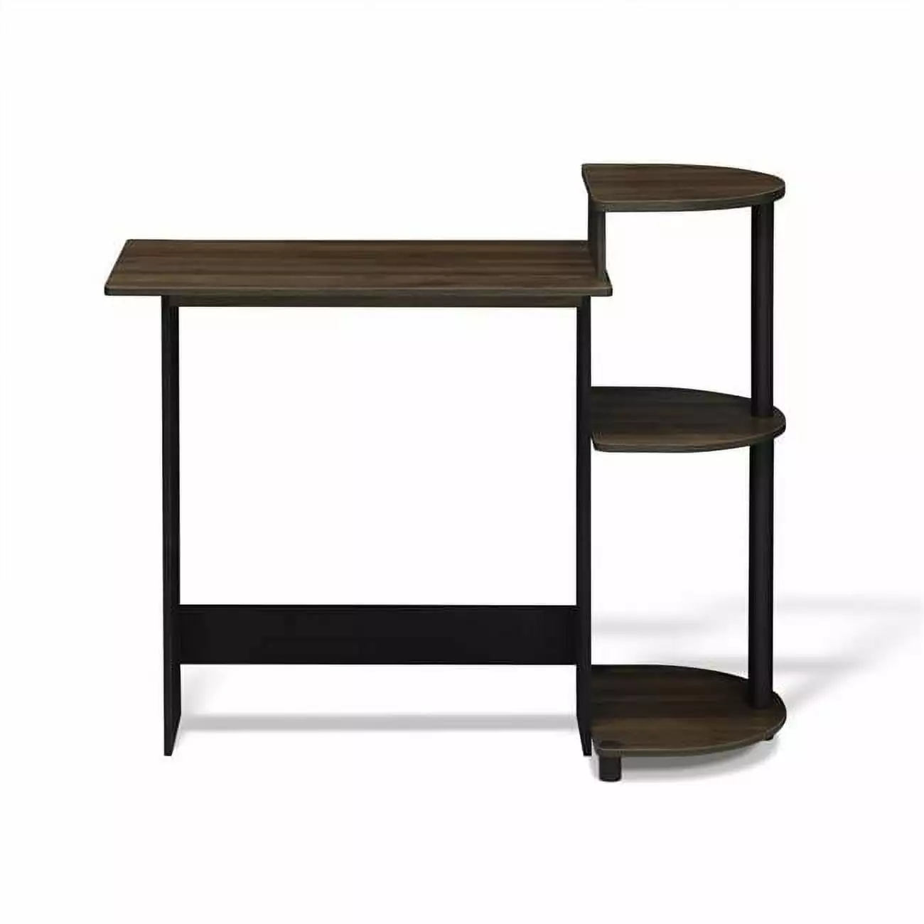11181CWN-BK Compact Computer Desk Columbia Walnut Black Home Office Workstation Lauren Ralph Lauren