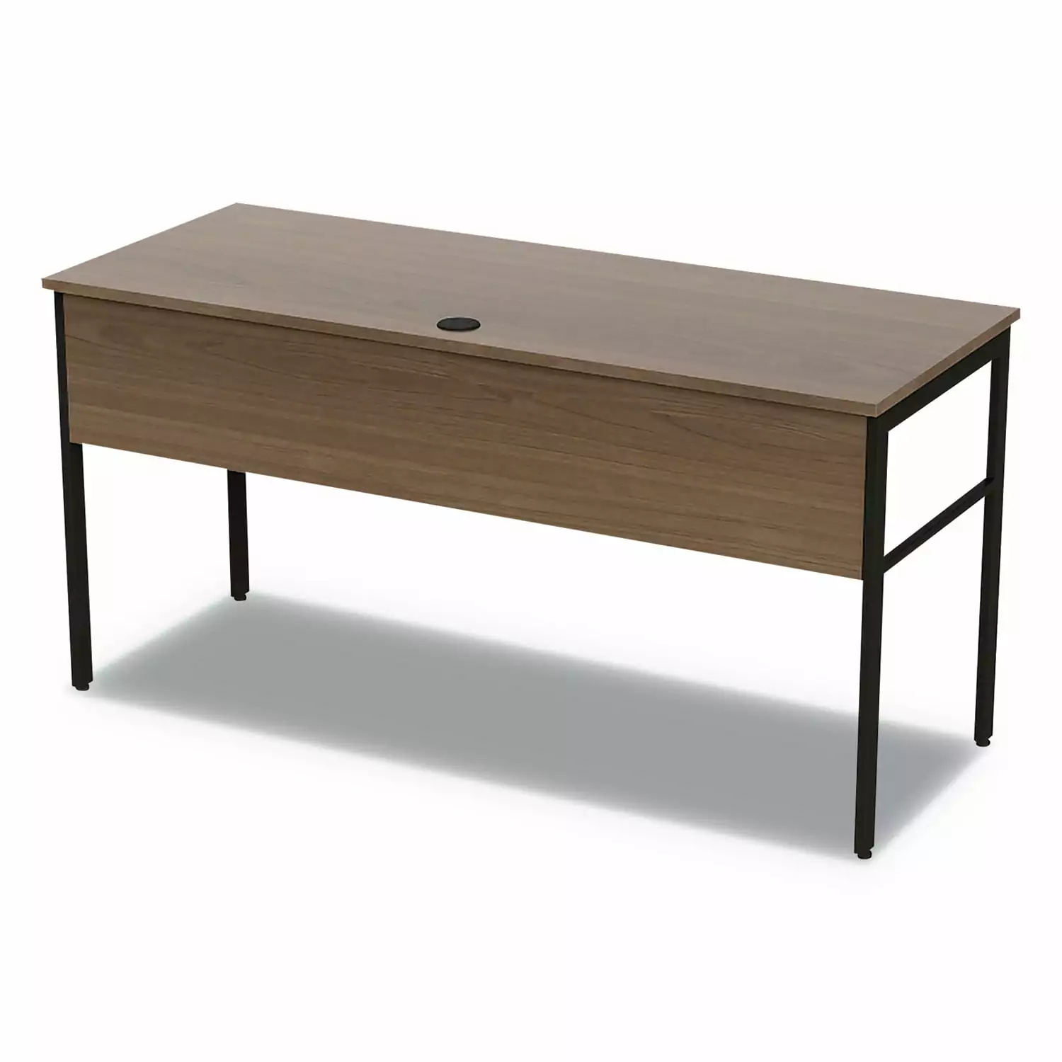 Linea Italia Urban Series Modern 59 x 23.75 Inch Laminate Portable Computer Desk Natural Walnut and Black