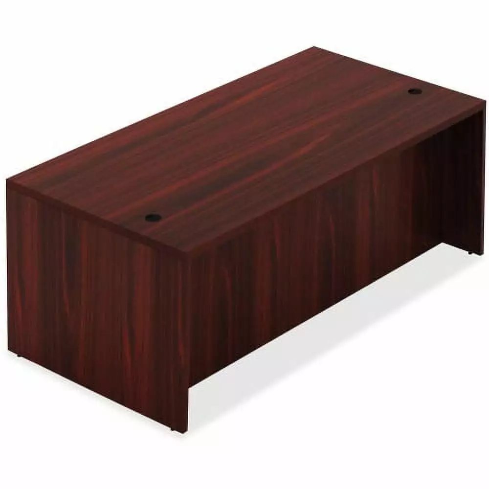 Lorell Chateau Series Mahogany Laminate Desking Table 66.1 x 29.5 x 30 Reeded Edge