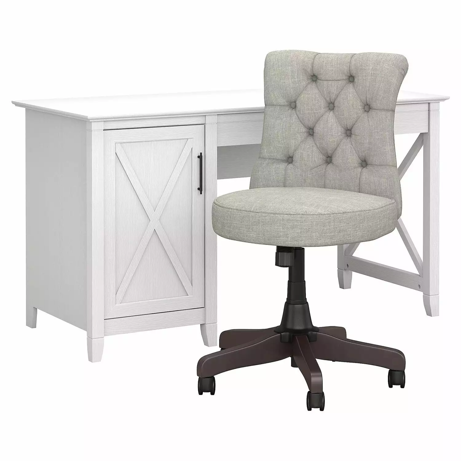 Maykoosh Victorian Vintage 54W Computer Desk Storage and Tufted Chair