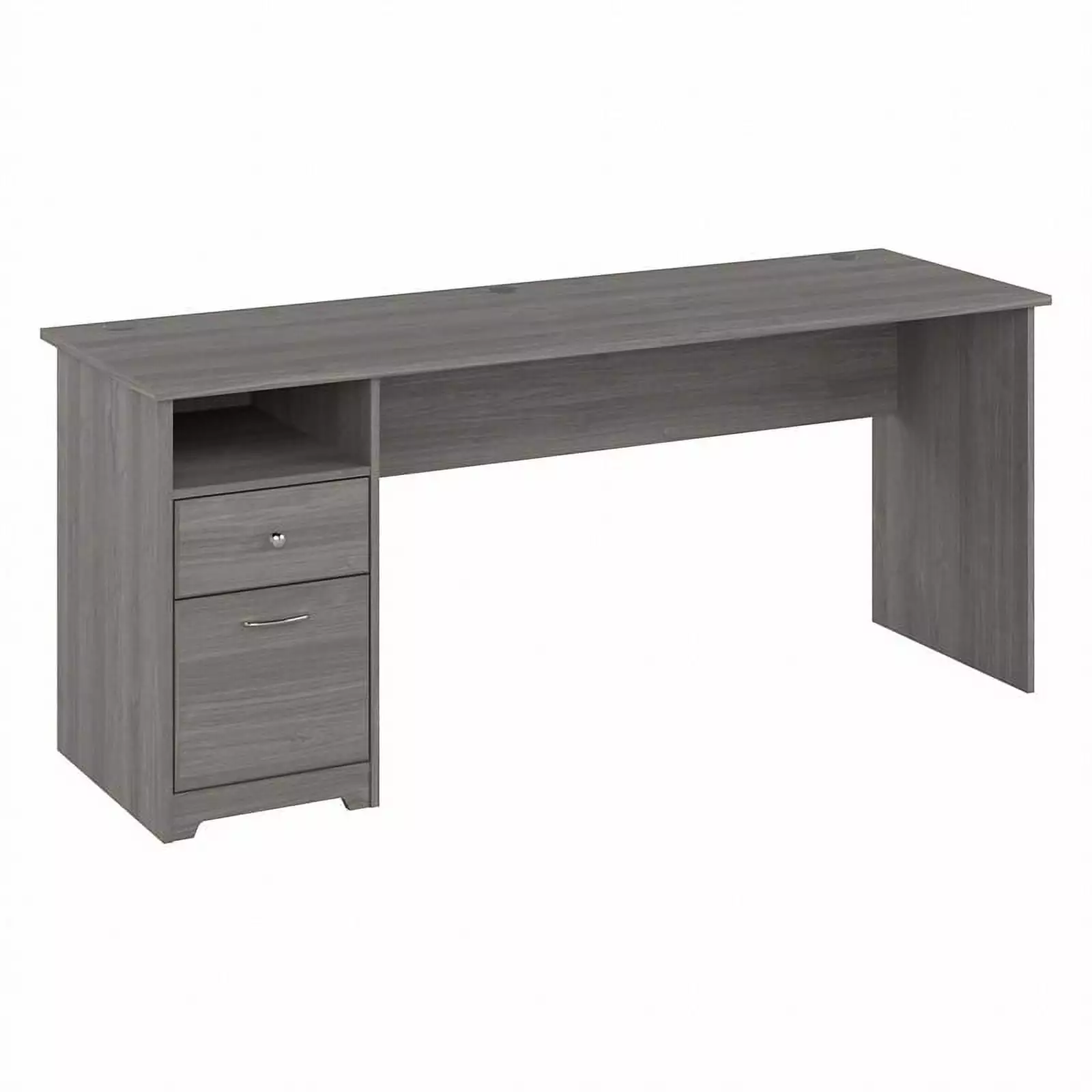 Pemberly Row 72W Computer Desk Drawers Modern Gray - Engineered Wood Workstation