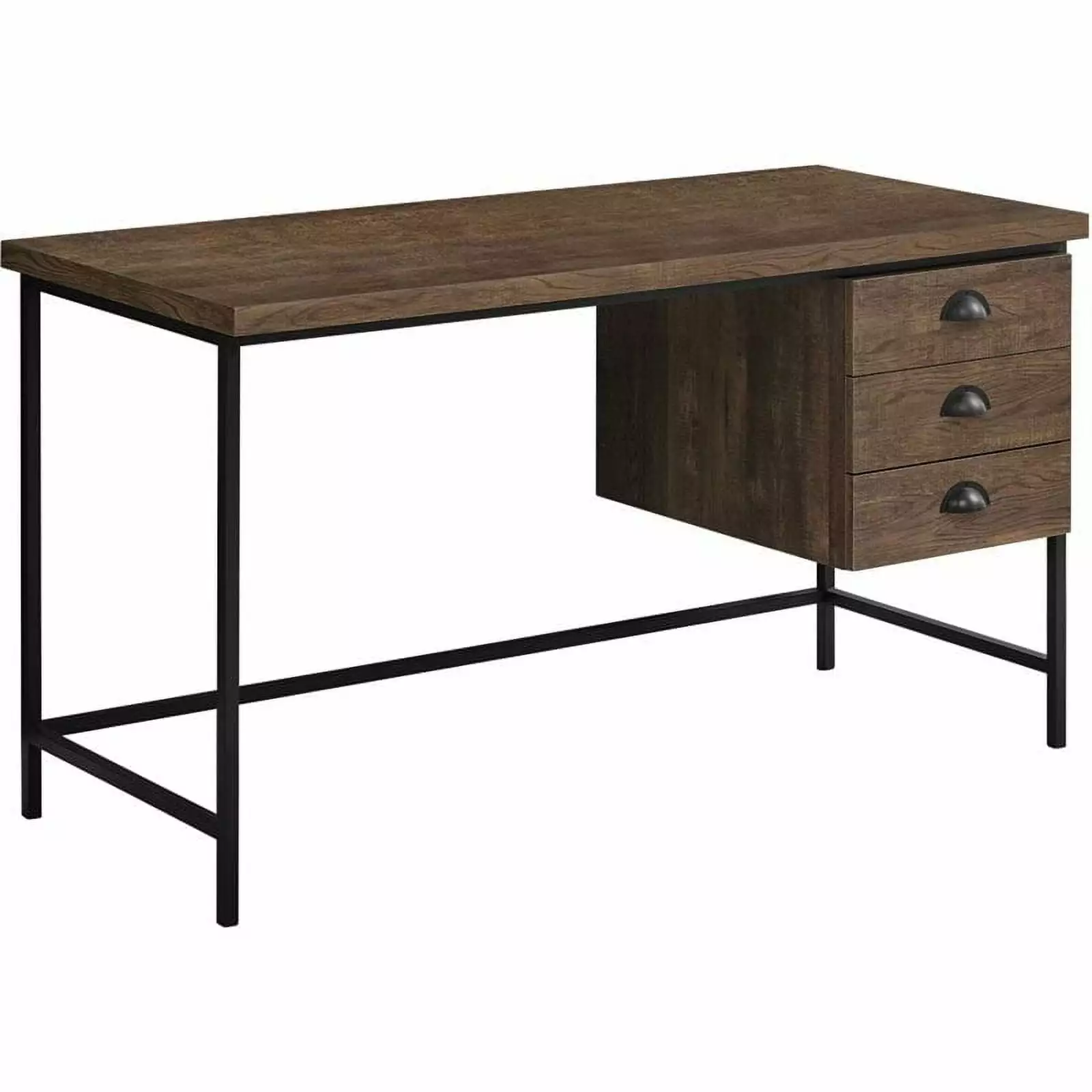 Pemberly Row Computer Desk Storage Drawers 55L - Metal Brown Home Office