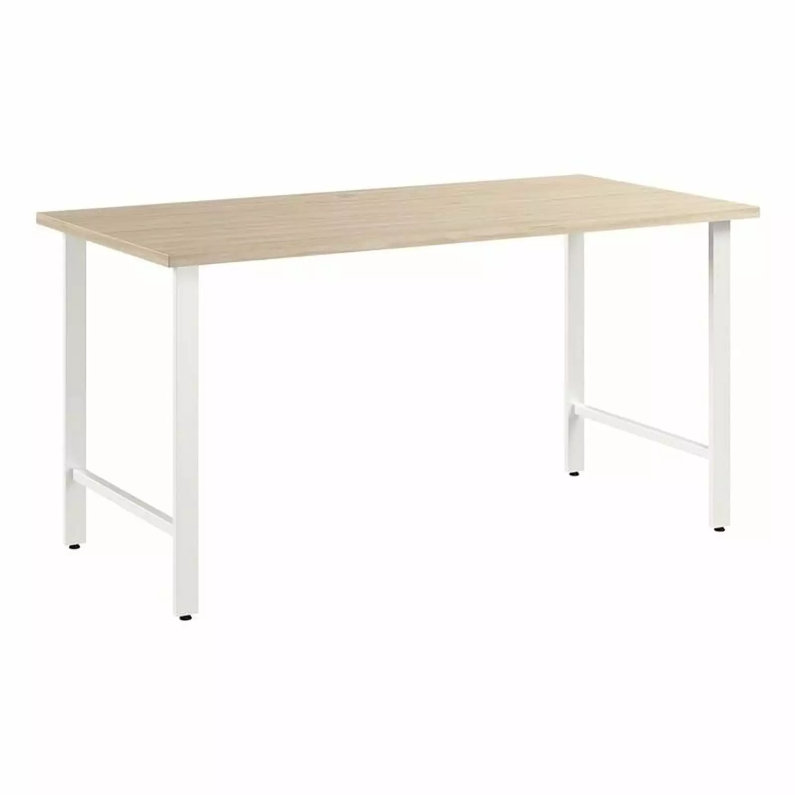 Pemberly Row Engineered Wood 60W x 30D Computer Desk Metal Legs Natural Elm