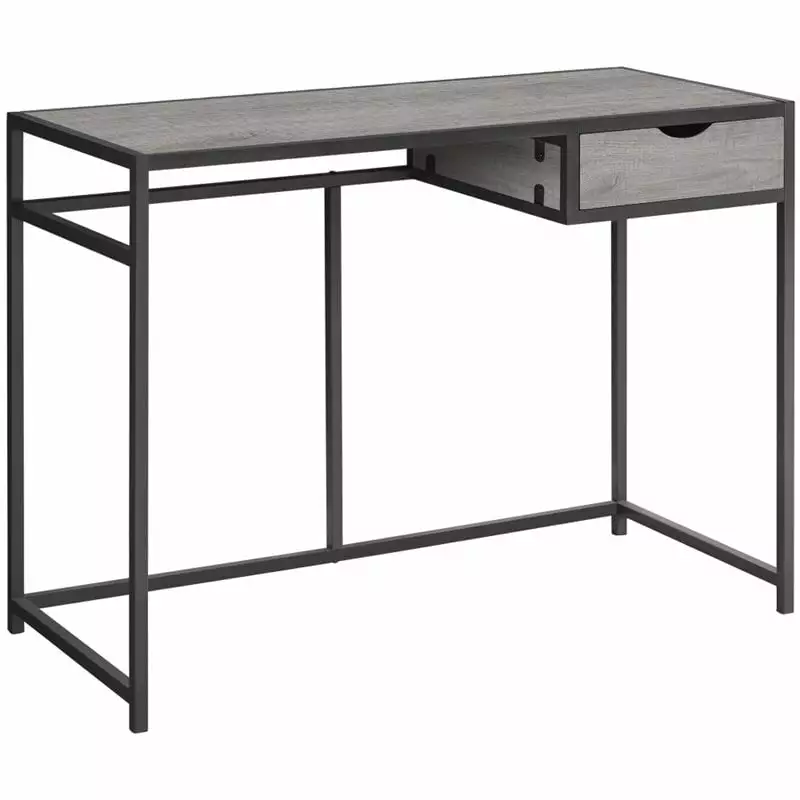 Pemberly Row Metal Gray Computer Desk Laptop Storage Drawer