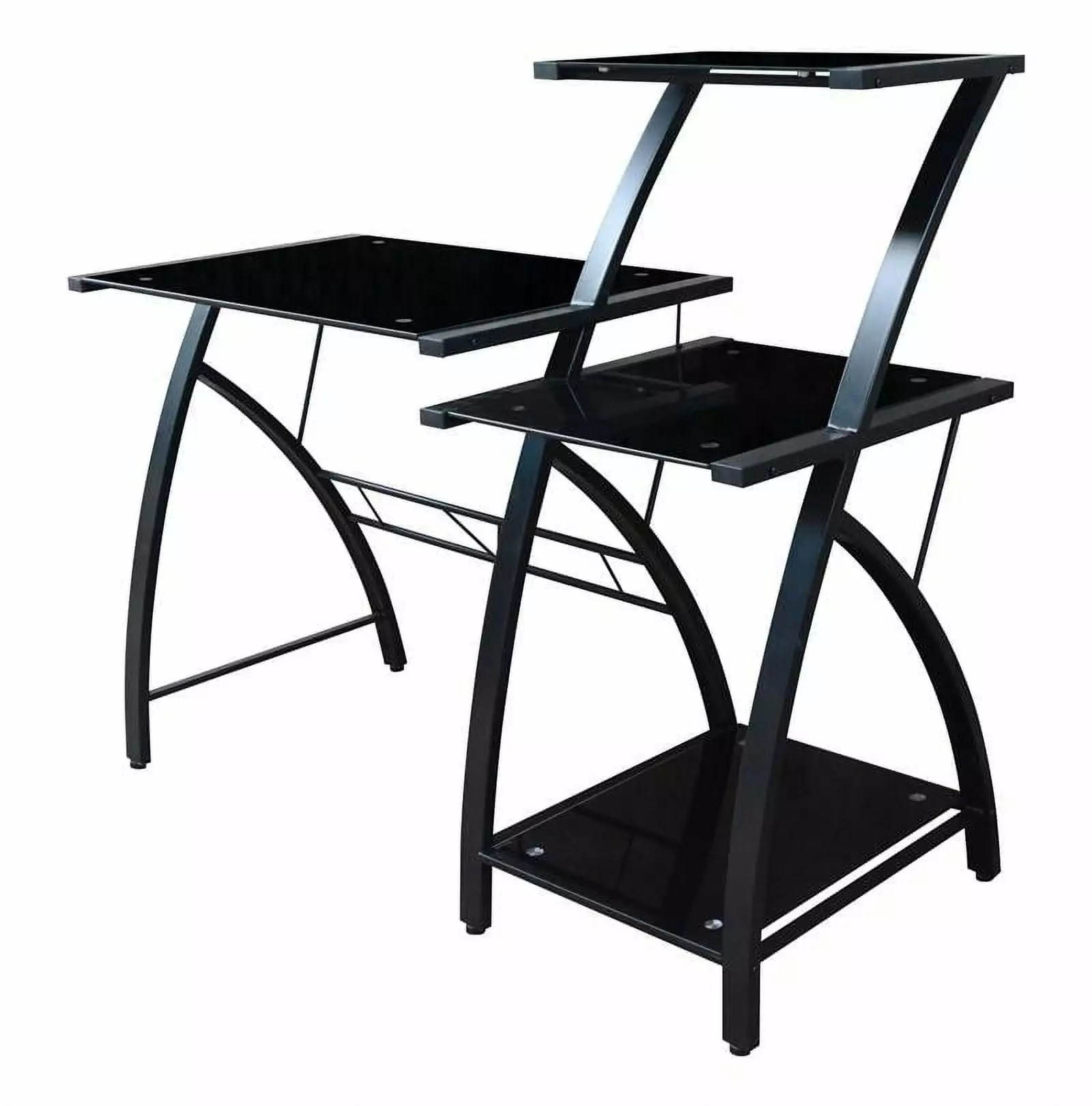 ProHT 47 Rectangular Black Silver Computer Desk