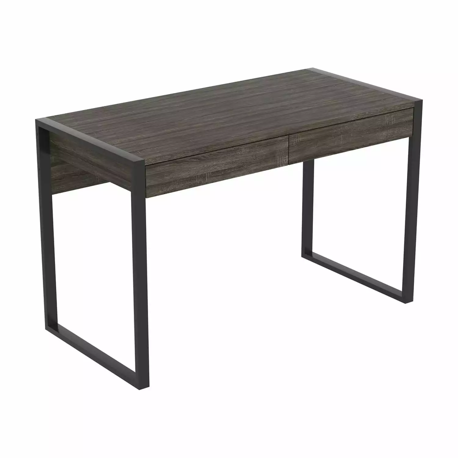 Safdie & Co. 47L 2-Drawers Black Metal Computer Desk Dark Grey - Modern Workspace