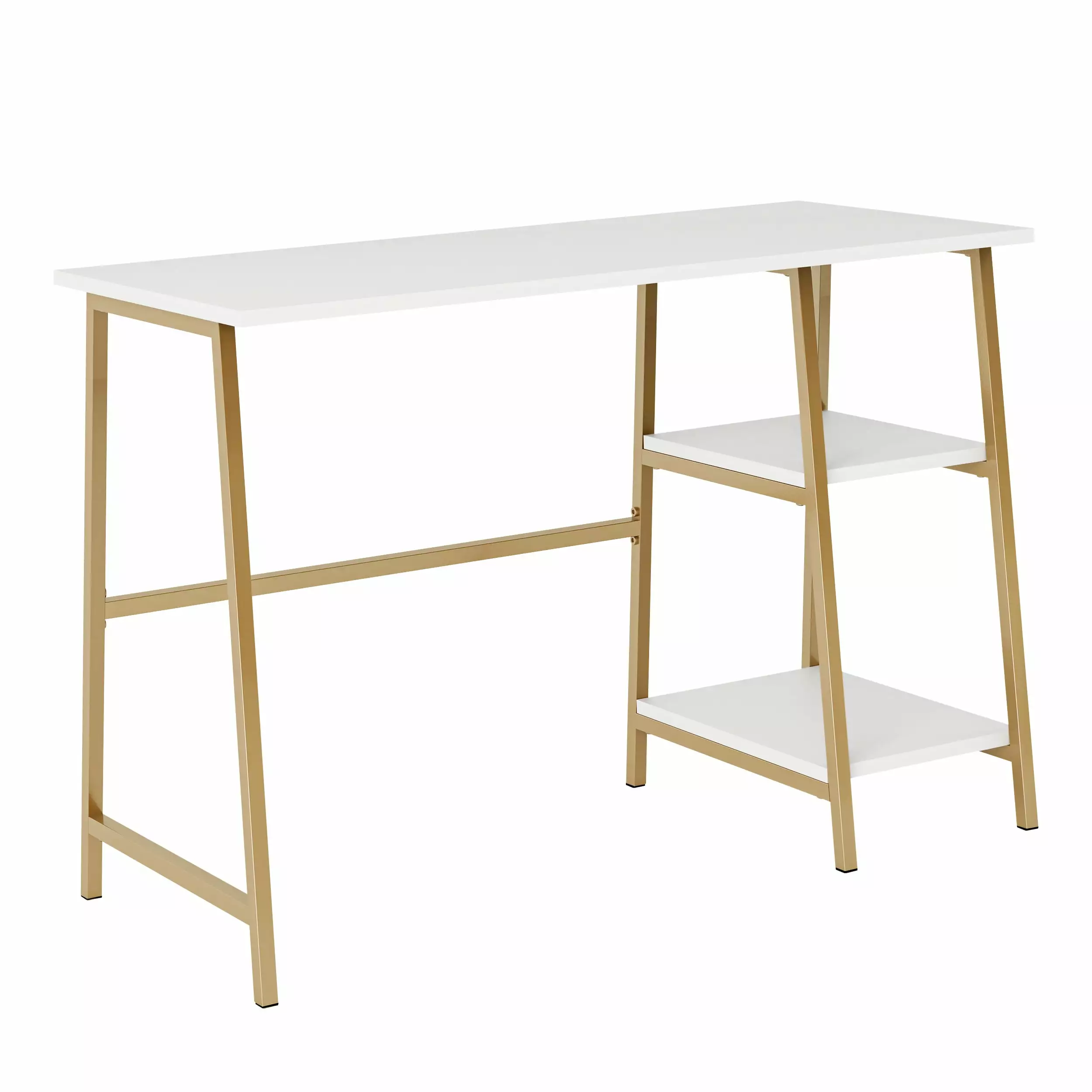 Sauder Curiod Single Ped Desk White Finish - Compact Home Office Desk
