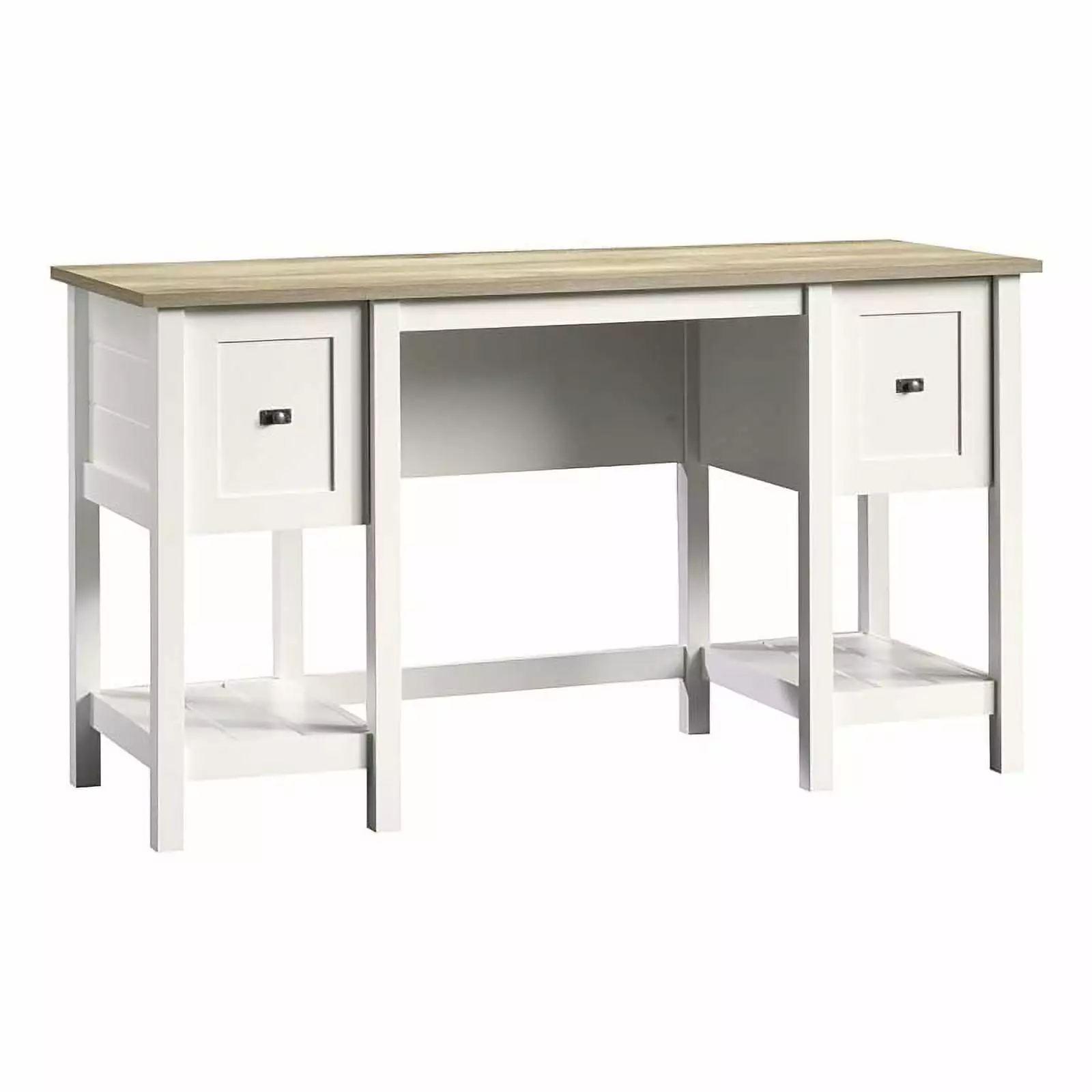Scranton & Co Contemporary Wood Computer Desk Soft White/Oak