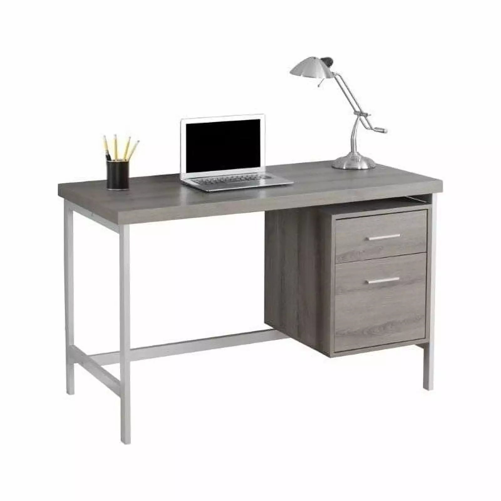 Scranton & Co 48 Metal Computer Desk Dark Taupe