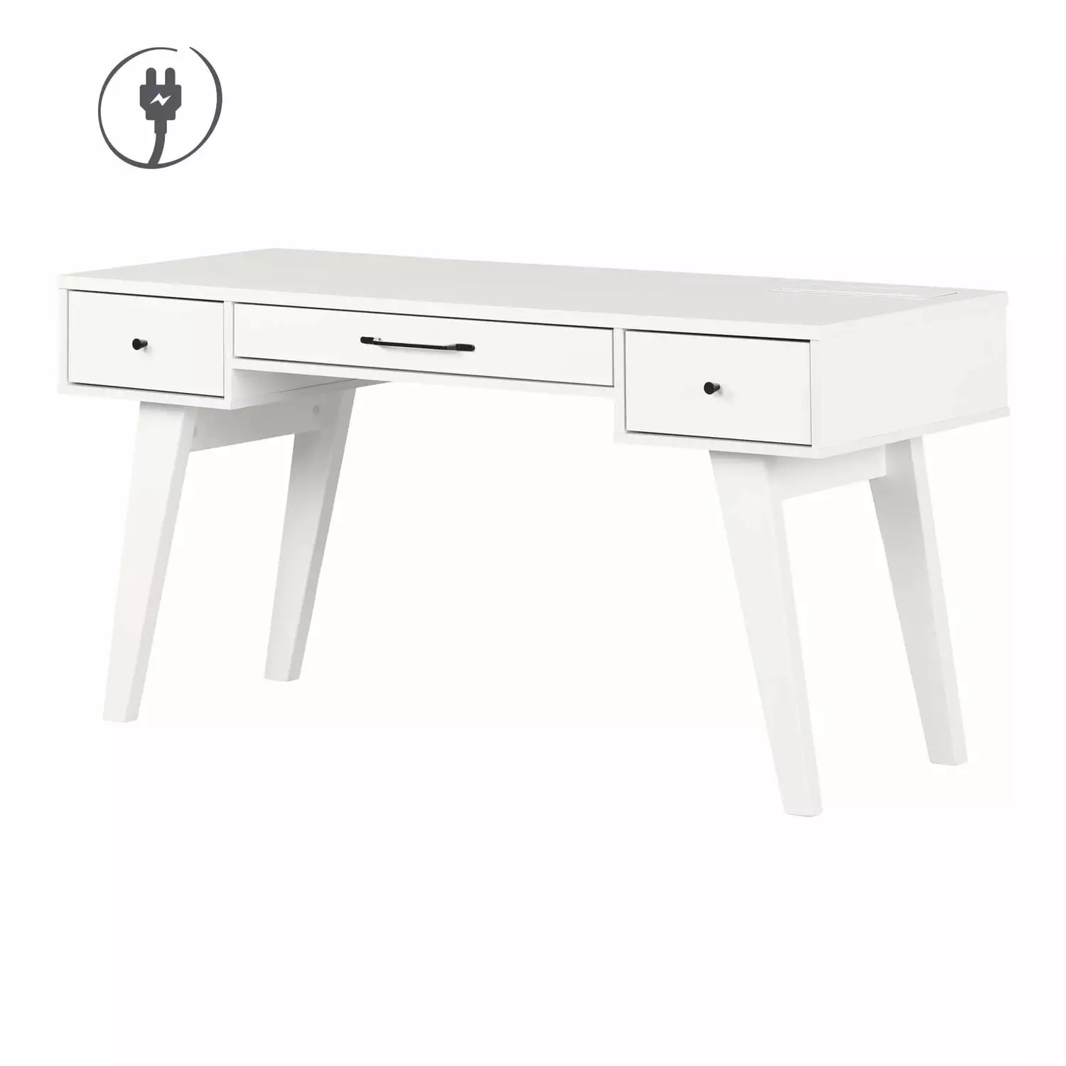 Helsy South Shore Computer Desk Built- Power Bar Home Office