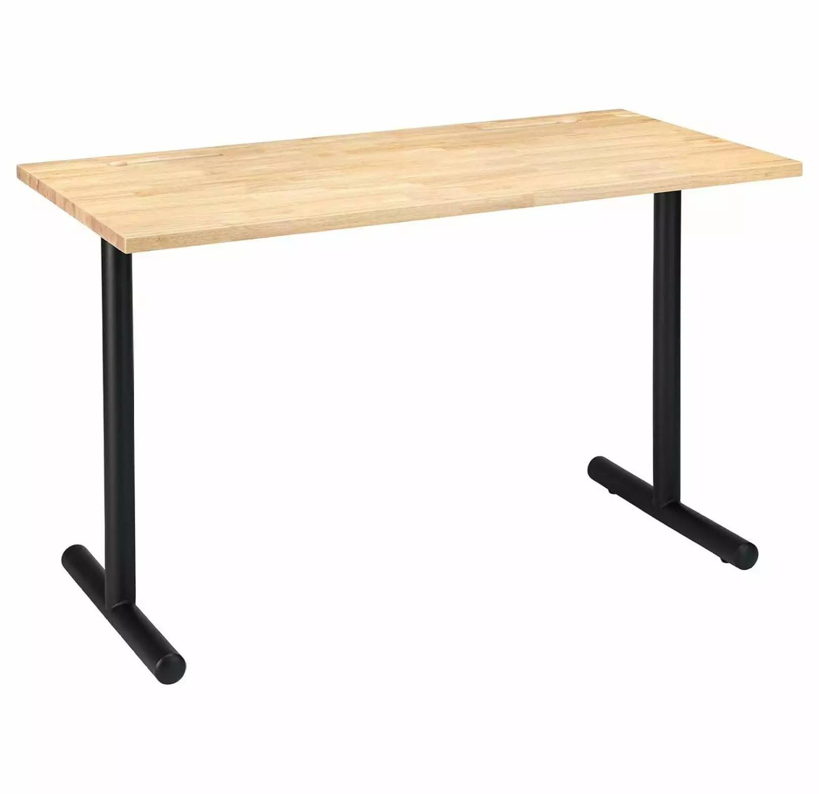 Superwum Lenox Computer Desk Home or Office Minimalistic Modern and Grade Black Metal Legs and Light Wood Top