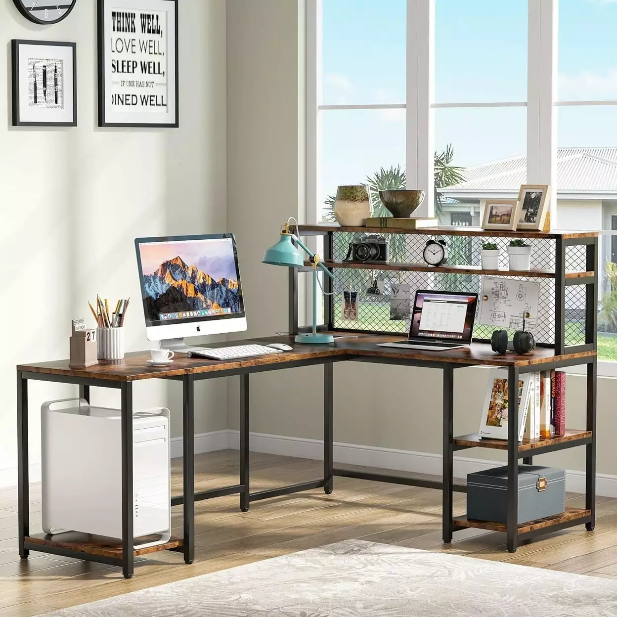 67 Large Computer Desk Hutch Office Study Writing Desk Tribesigns