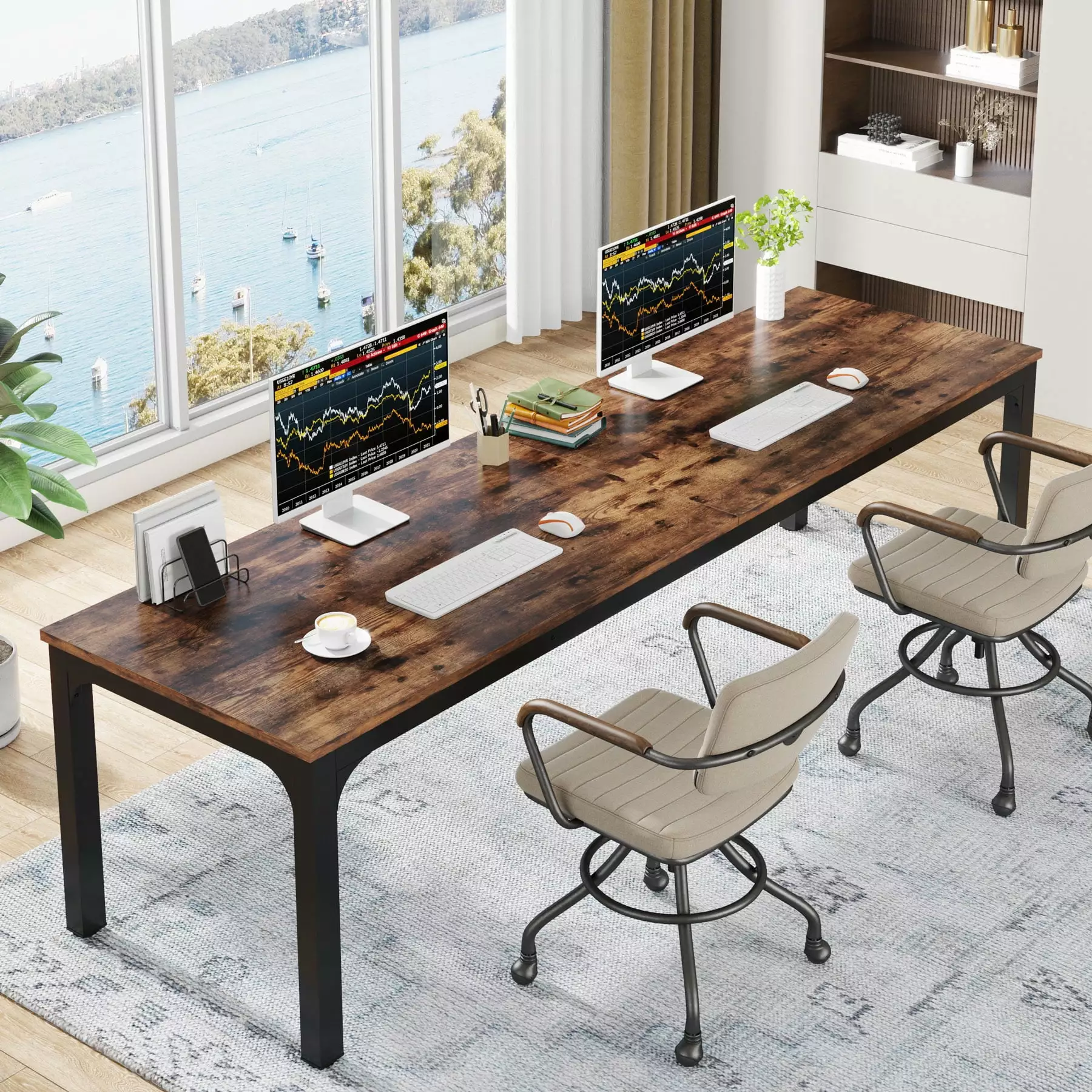 Tribesigns 78.7 Inches Extra Long Computer Desk 2 Person Workstation Home Office