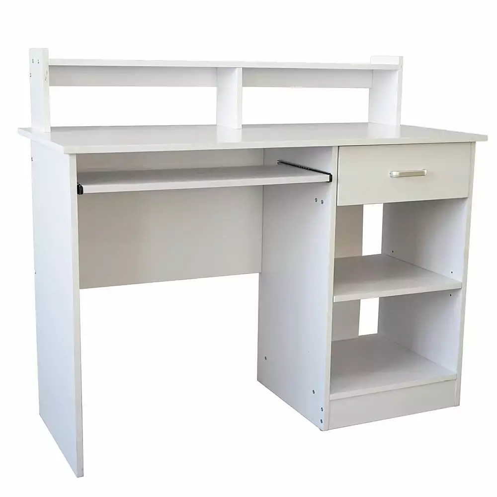UBesGoo PC Computer Desk Table Workstation Drawer Shelf Home Office White
