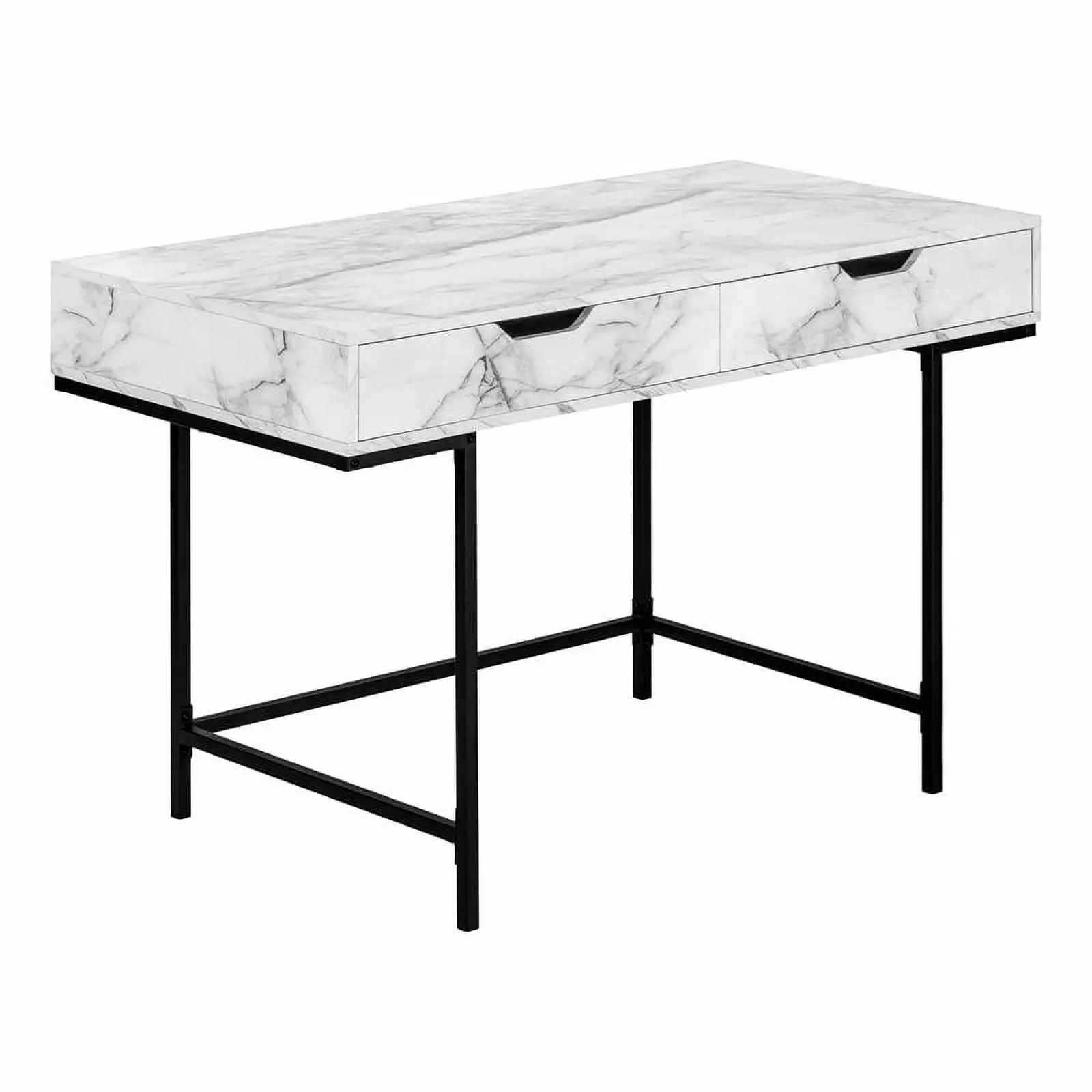 UrbanPro Computer Desk 48 Inch White Marble Look Metal Home Office Desk