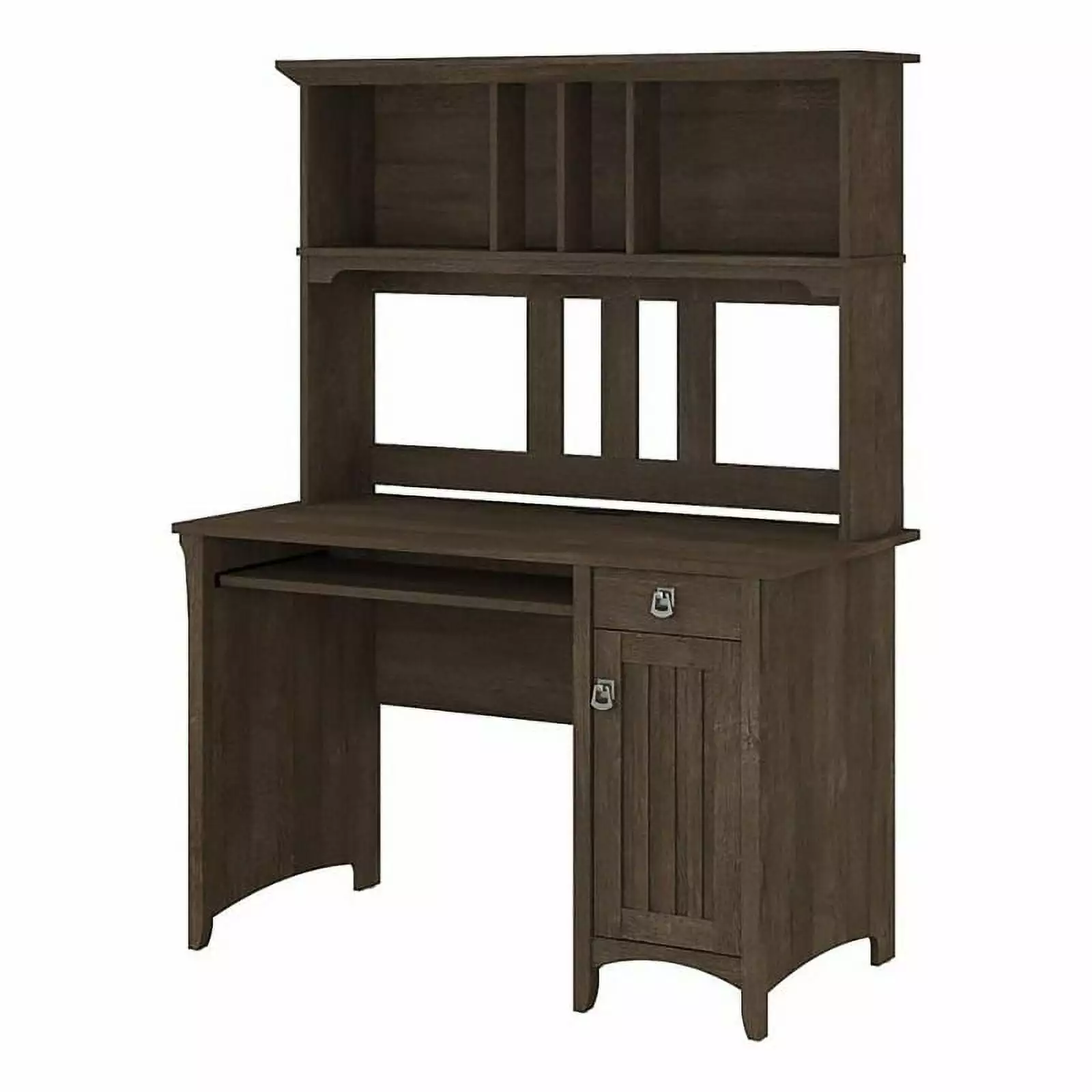 UrbanPro Contemporary Engineered Wood Small Computer Desk Hutch Brown