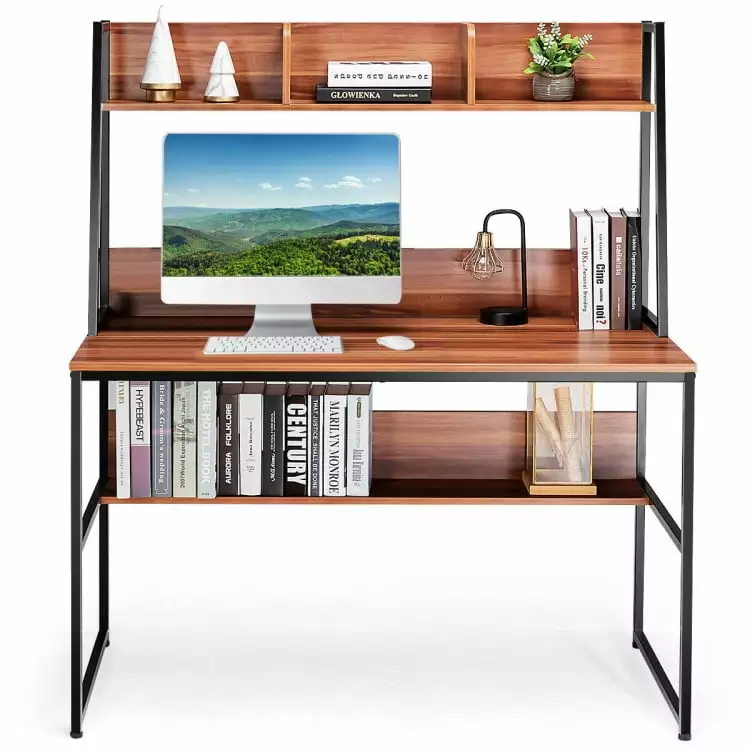 Yardi Yard 47-Inch Coffee Computer Desk Writing Study Table Home Office