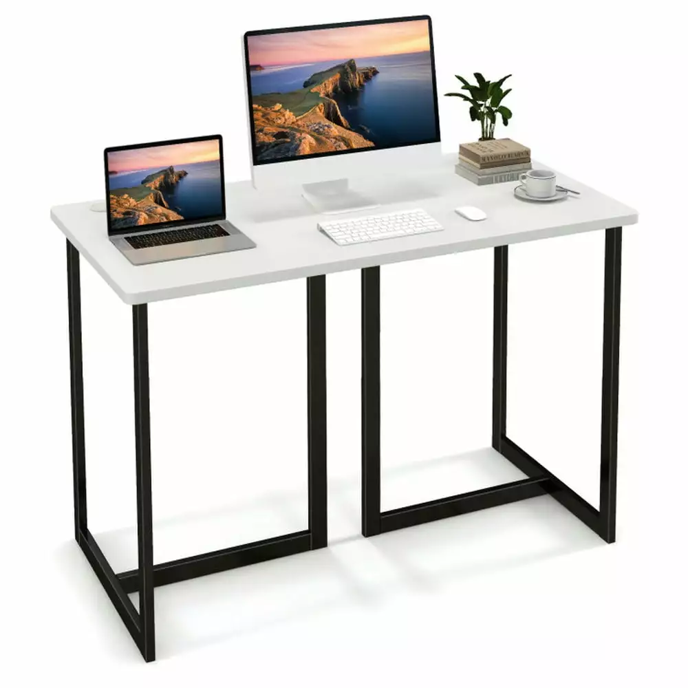 Yardi Yard Modern Computer Desk 47 Inch Writing Study Table Metal Frame. Computer Desk. Gaming Computer Desks Study.Workin...