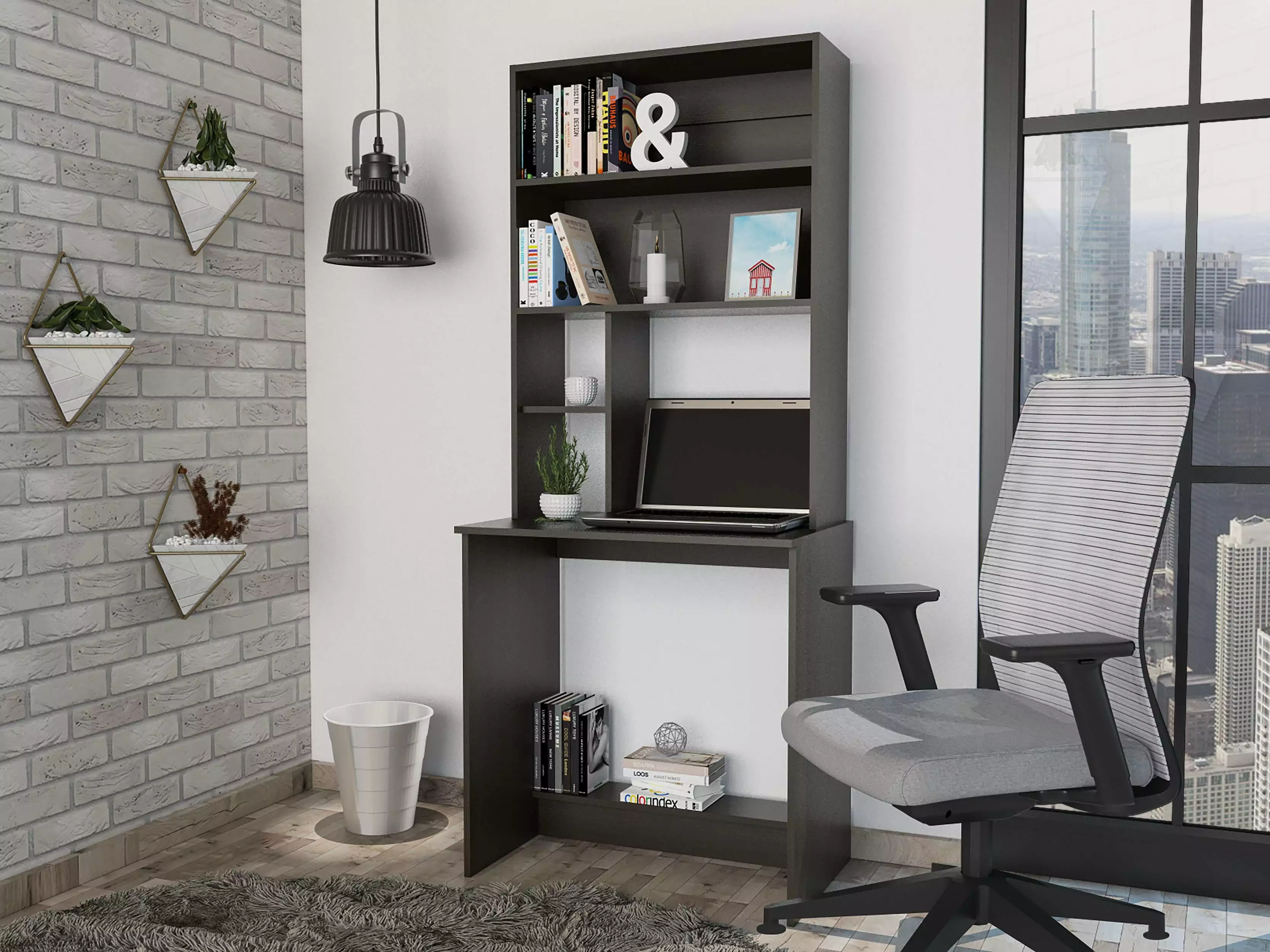 Black Compu Hutch Desk Maximized Storage and Stylish Design Yeah Depot