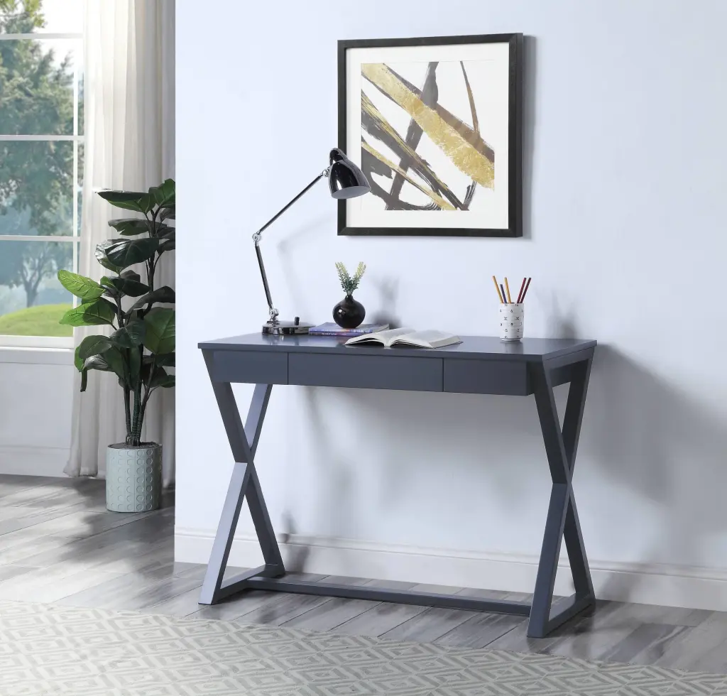 Charcoal 1 Drawer Console Table Living Room Poplar Wood furniture max
