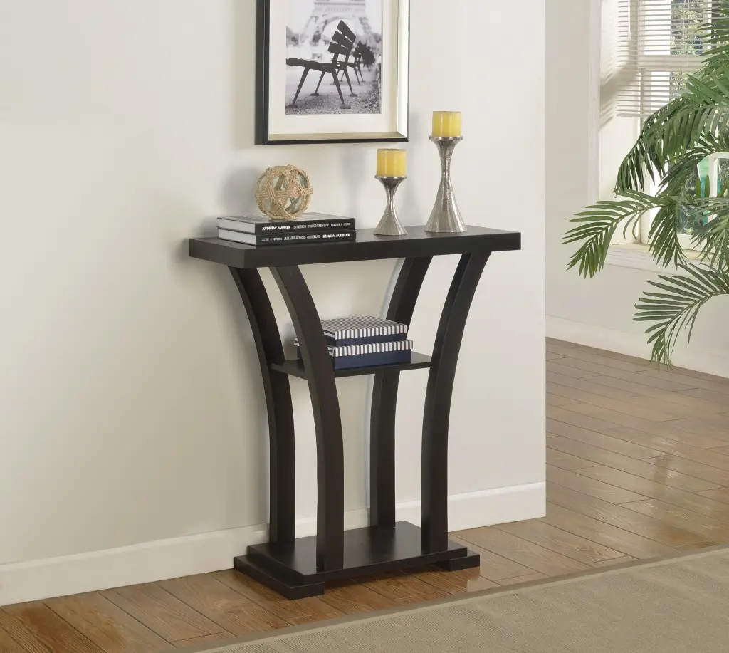 1PC Transitional Draper Console Table Gray Finish Rectangular Table kanepe
