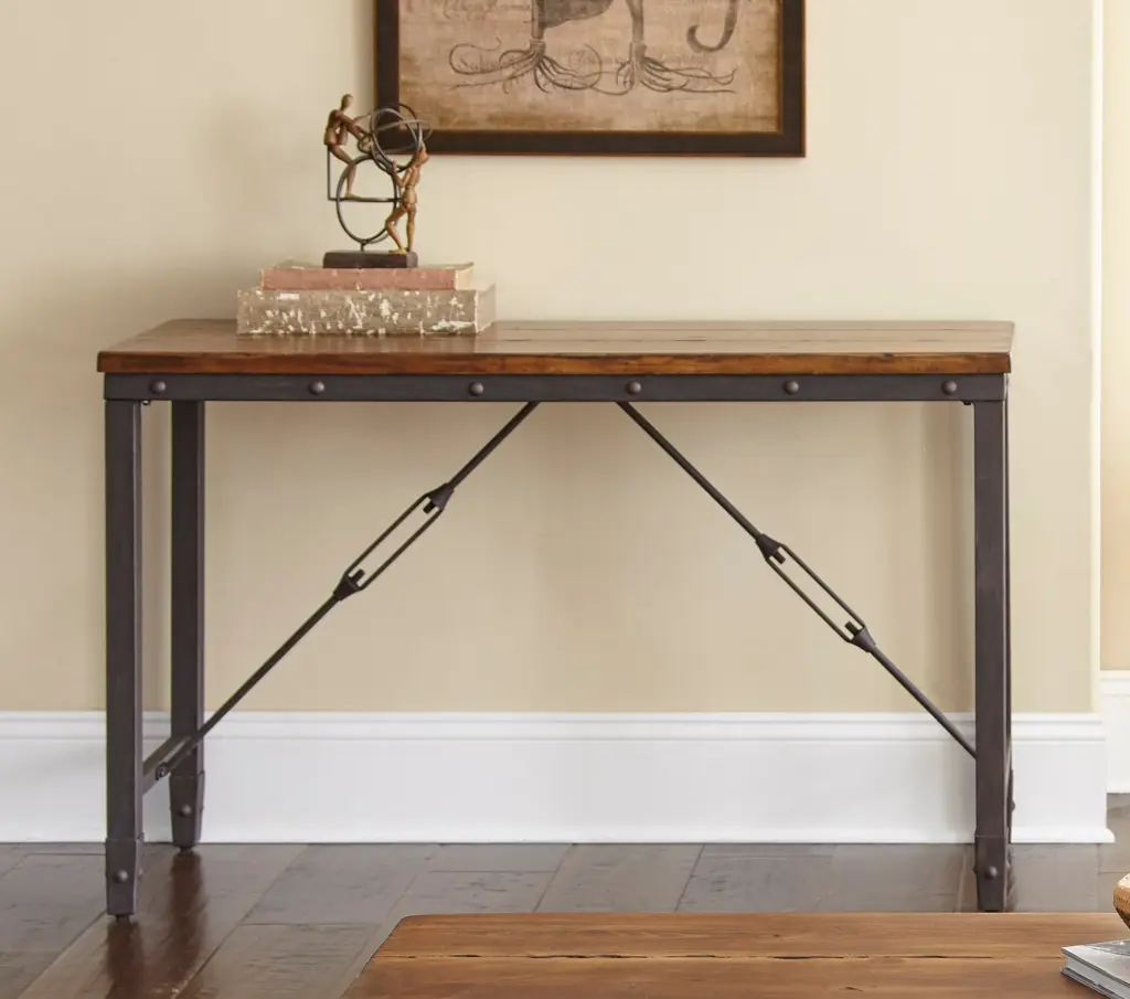 Ashford Sofa Table Brown Iron Console Table Living Room steve silver furniture