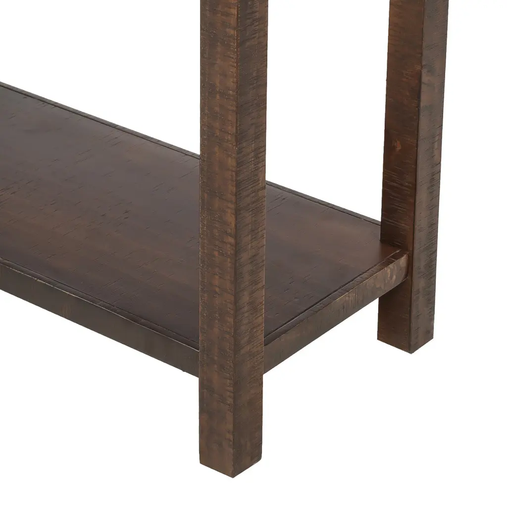 Rustic Brushed Texture Entryway Table Console Table Drawer and Bottom Shelf trexm