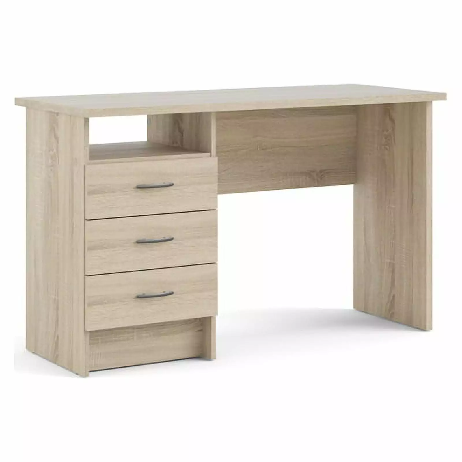 Allora Contemporary Desk 3 Drawers Oak Structure Home Office Desk