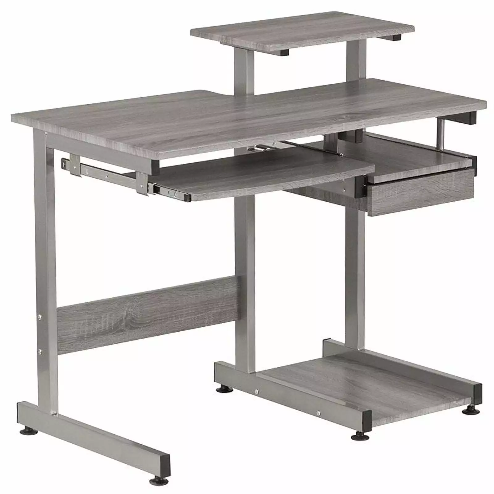 Scranton & Co Contemporary Engineered Wood Computer Desk Gray Home Office