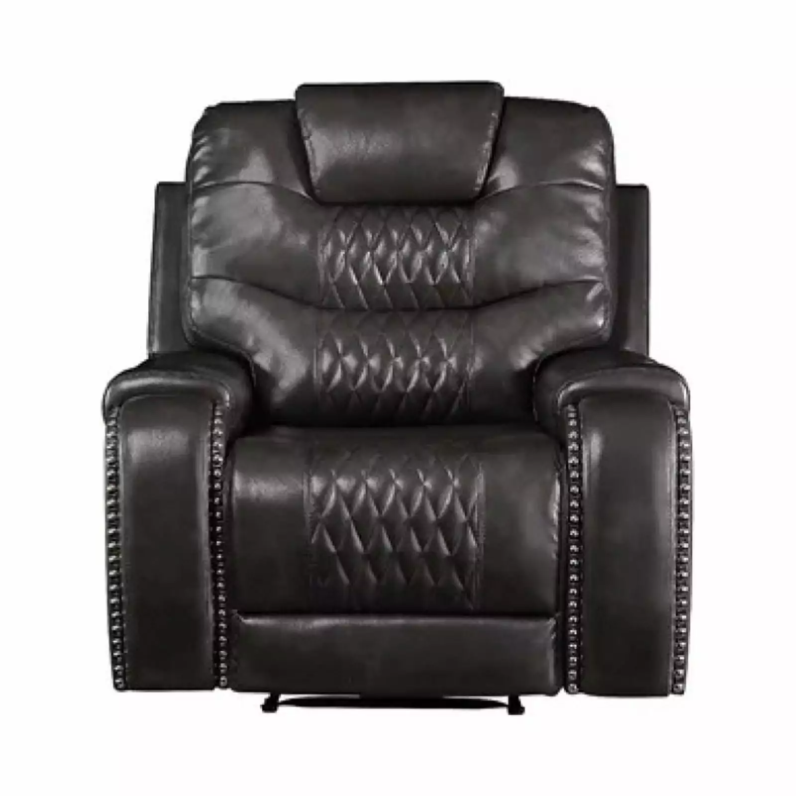 Bowery Hill Contemporary Recliner Magnetite Faux Leather