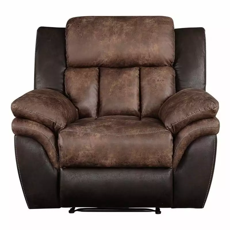 Bowery Hill Contemporary Recliner Toffee Espresso Polished Microfiber Living Room Chair