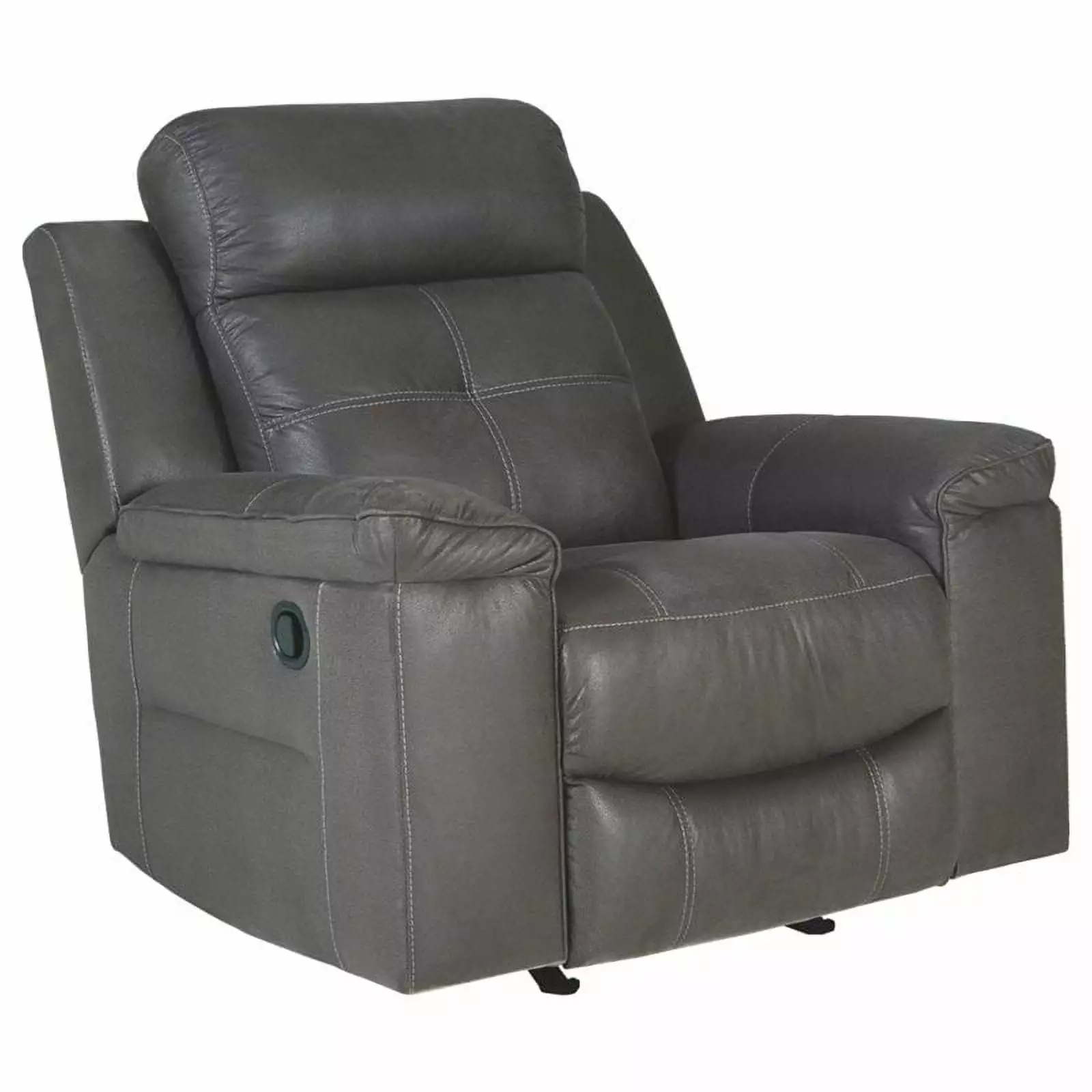 Bowery Hill Contemporary Upholstered Recliner Dark Gray Finish