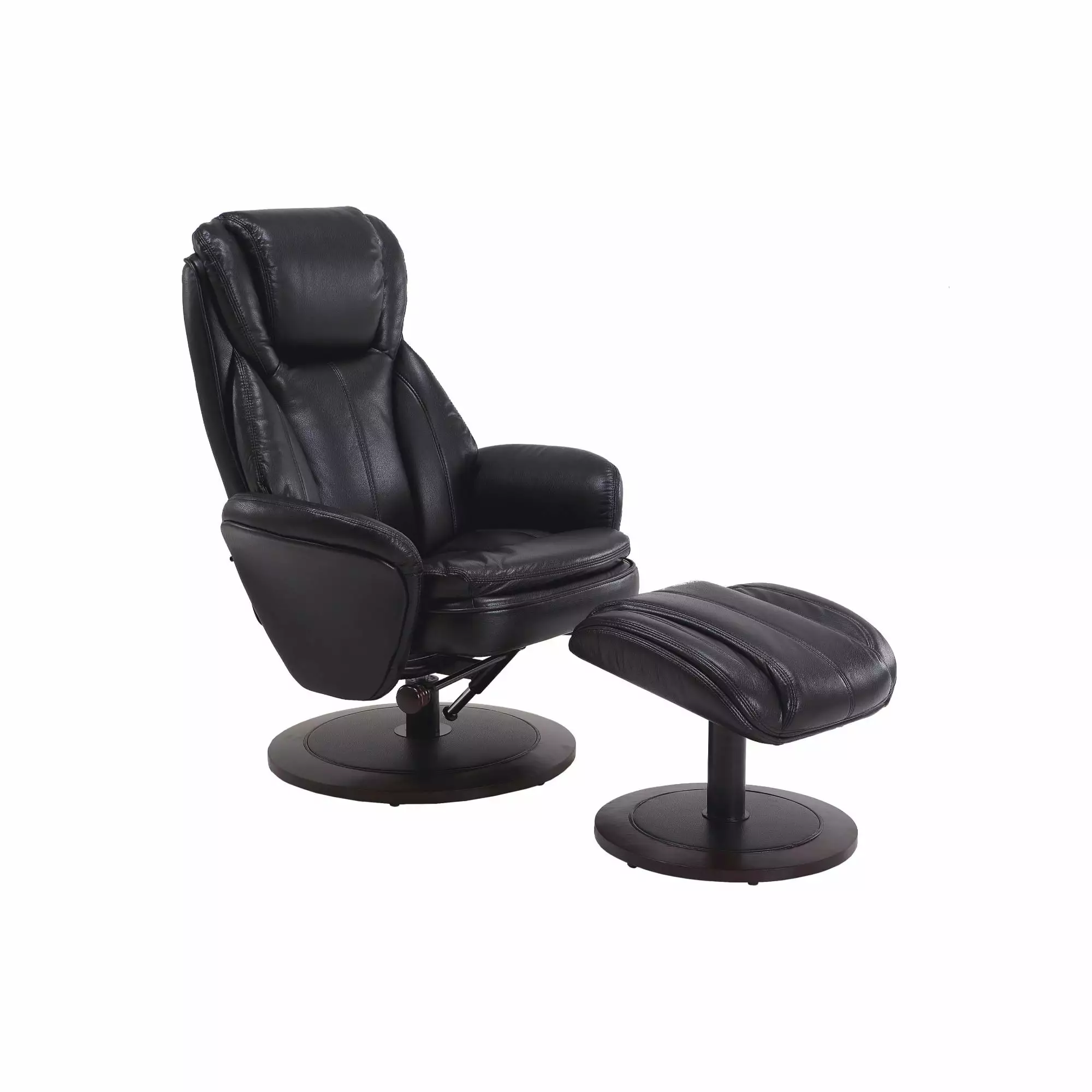 Contemporary Home Living Polyurethane Recliner Black - Modern Comfort Chair