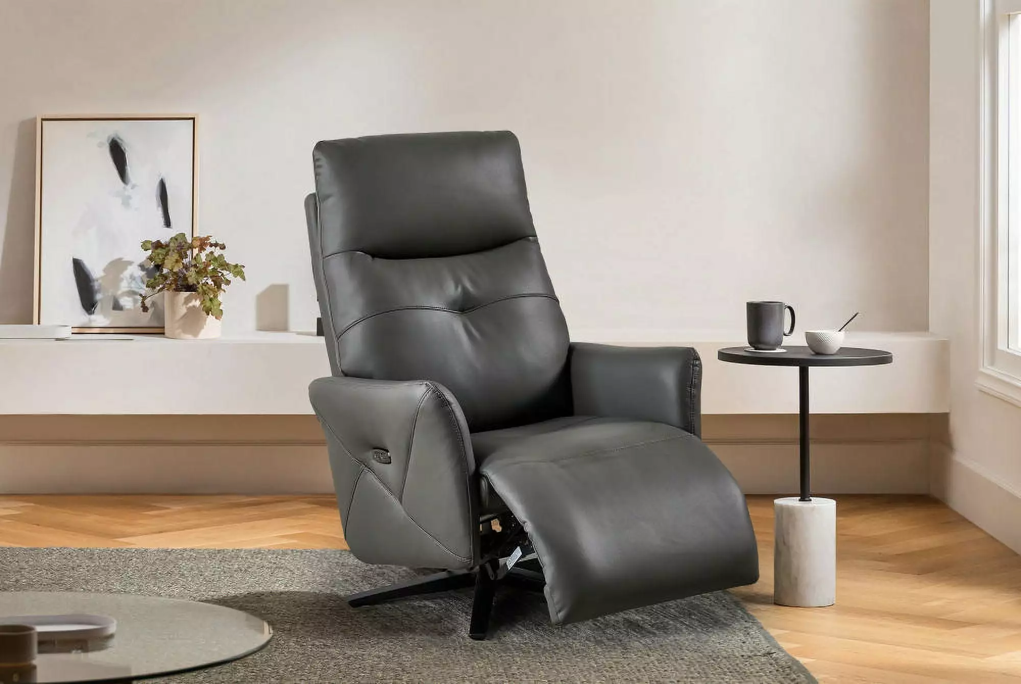 Homiyad Dual Motor Recliner Chair Adjustable Headrest and 360° Swivel USB Port