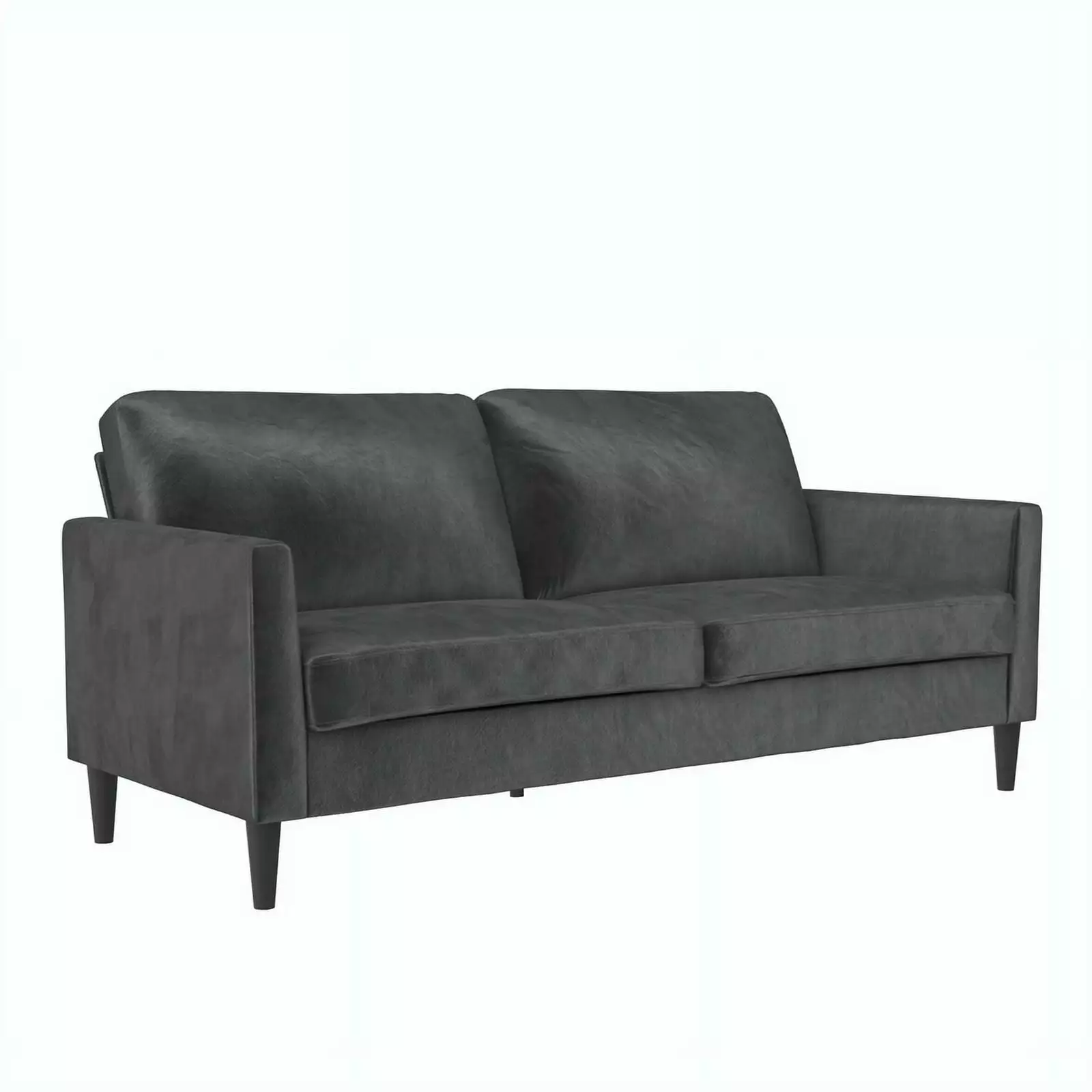 Pemberly Row Modern Contemporary 74 Sofa Dark Gray Velvet