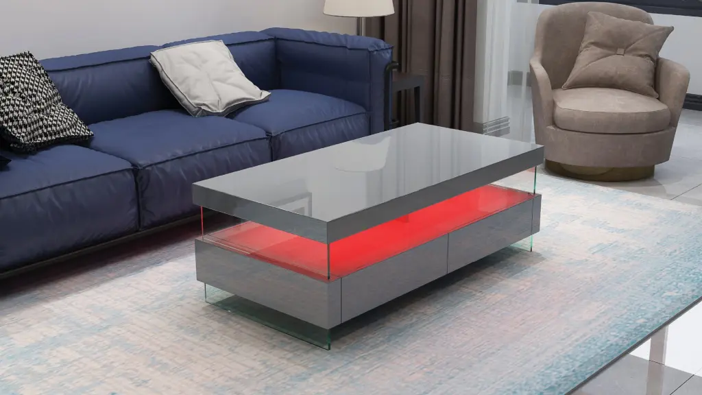 Ria Modern Contemporary LED Style Coffee Table Gray Living Room Furniture galaxy home furnishings