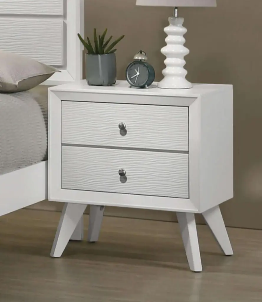 Contemporary White Solid Wood Nightstand Bedroom kanepe