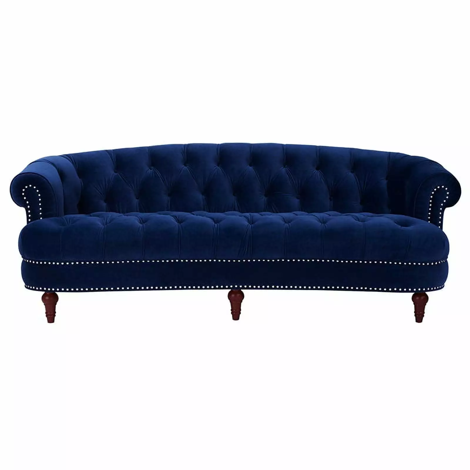 Maklaine Contemporary 84 Tufted Hardwood Sofa Navy Blue