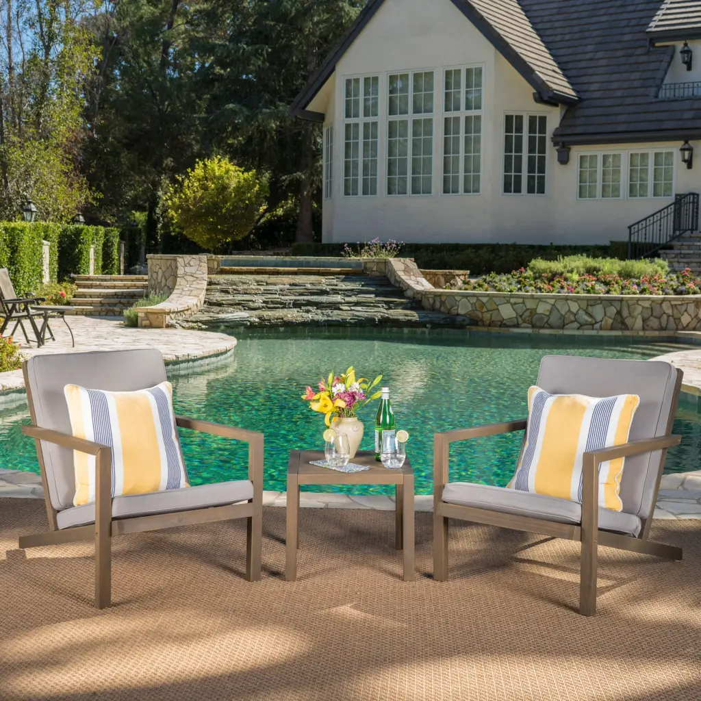 Leah 3 Pc Chat Set Beige Wood nh-ihave