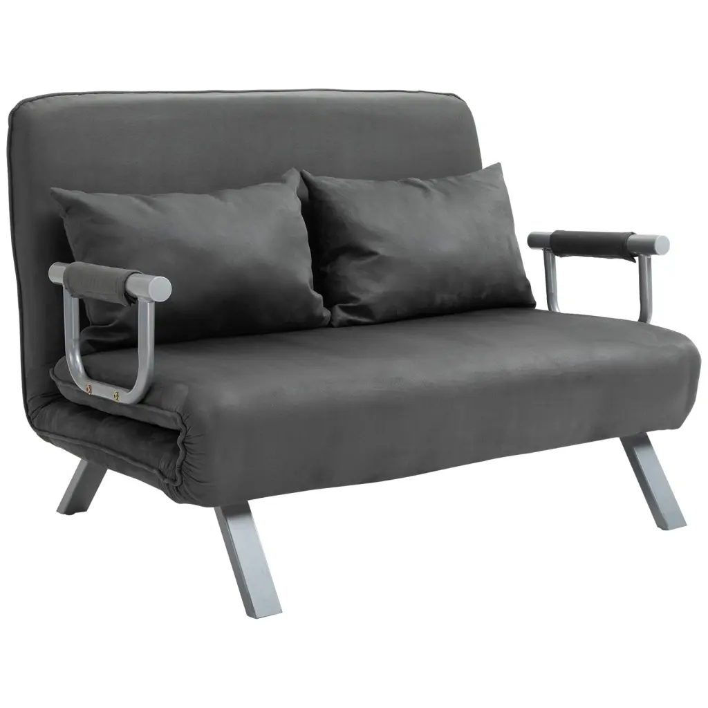 Homcom Convertible Sofa Bed Sleeper Chair - 5 Position Adjustable Backrest Small Spaces aosom business