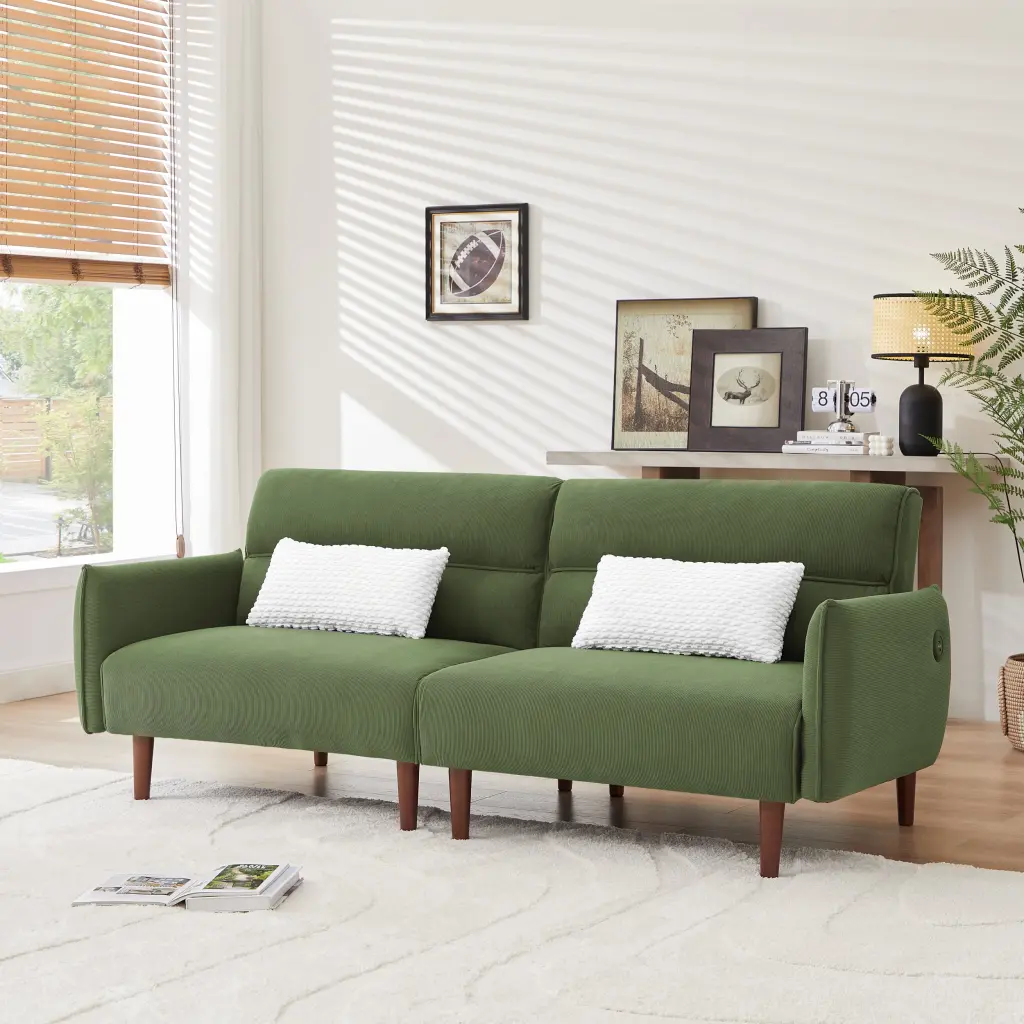 Convertible Futon Sofa Bed, Adjustable Couch Sleeper, Modern Couch Corner meiting furniture
