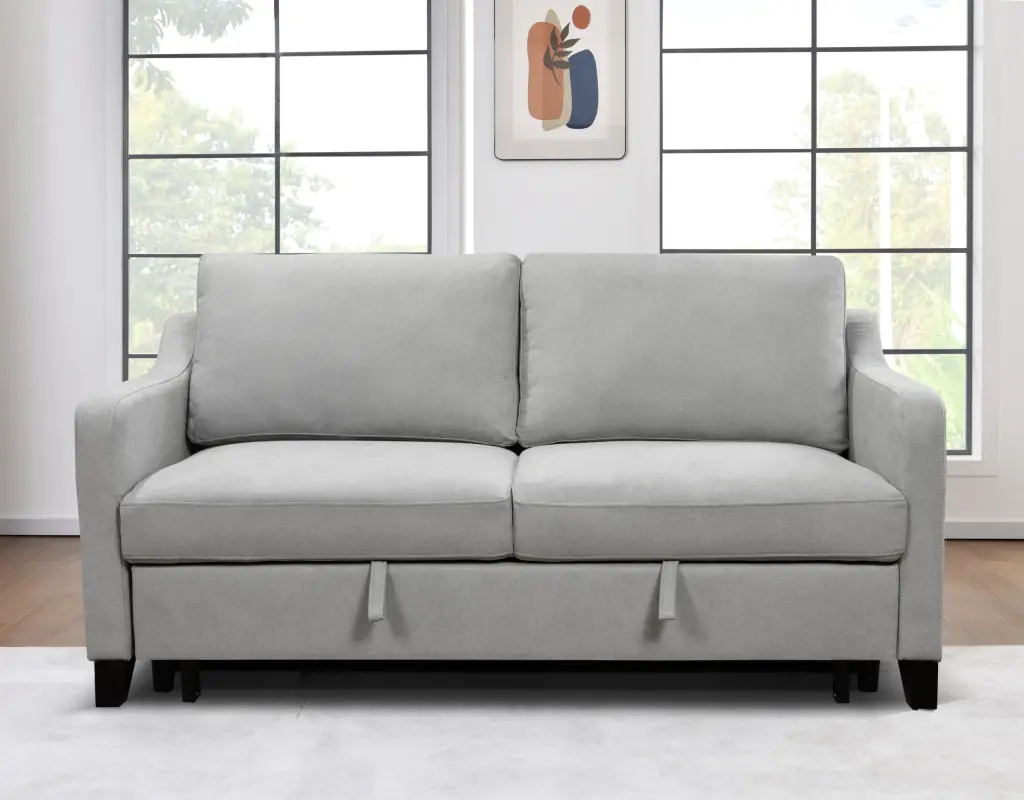 69 Inch 3 1 Convertible Queen Sleeper Sofa Bed Modern Fabric Loveseat happy home