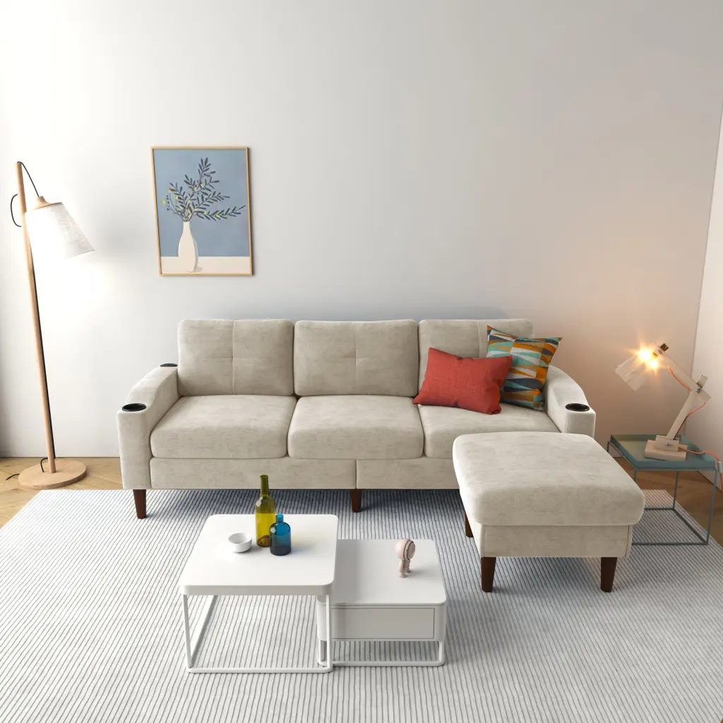 Convertible Combination Sofa L Influenced Sofa Footstools and Storage rnb