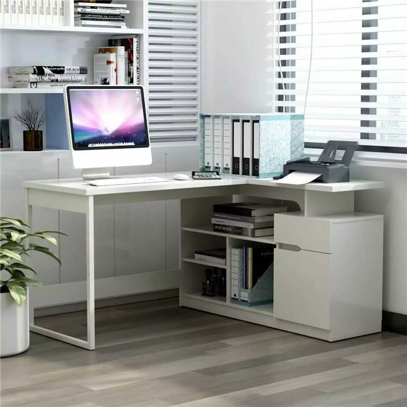 Anderson Teak Lexi 55 Inch L Shaped Corner Computer Desk