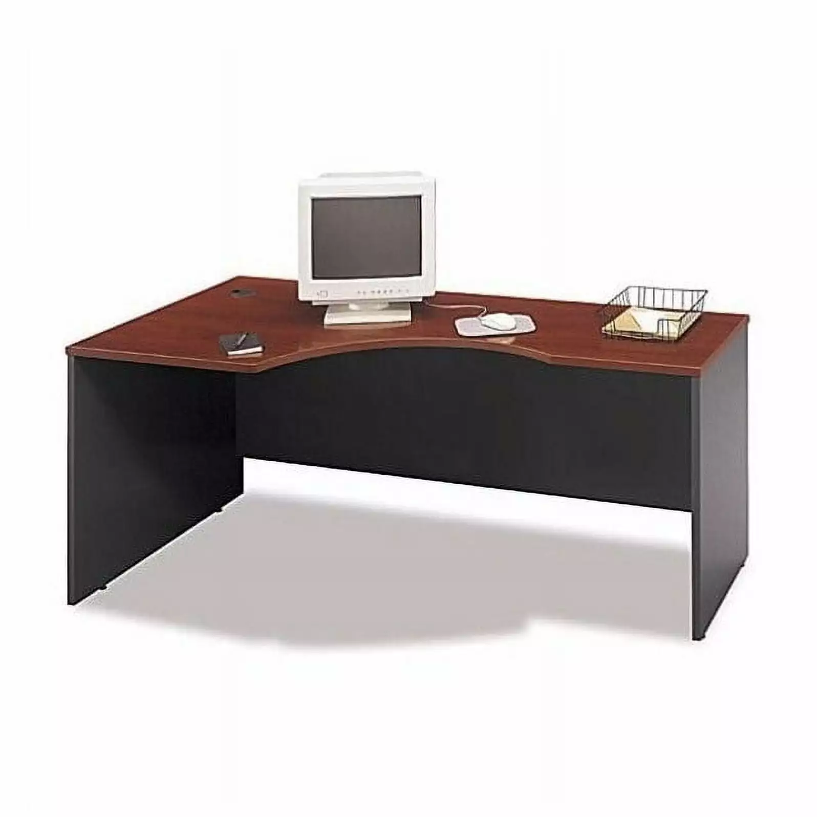 Bush Business Furniture Series C Bow Front Left Corner Desk Set Hansen Cherry - Stylish Office Solution BBF