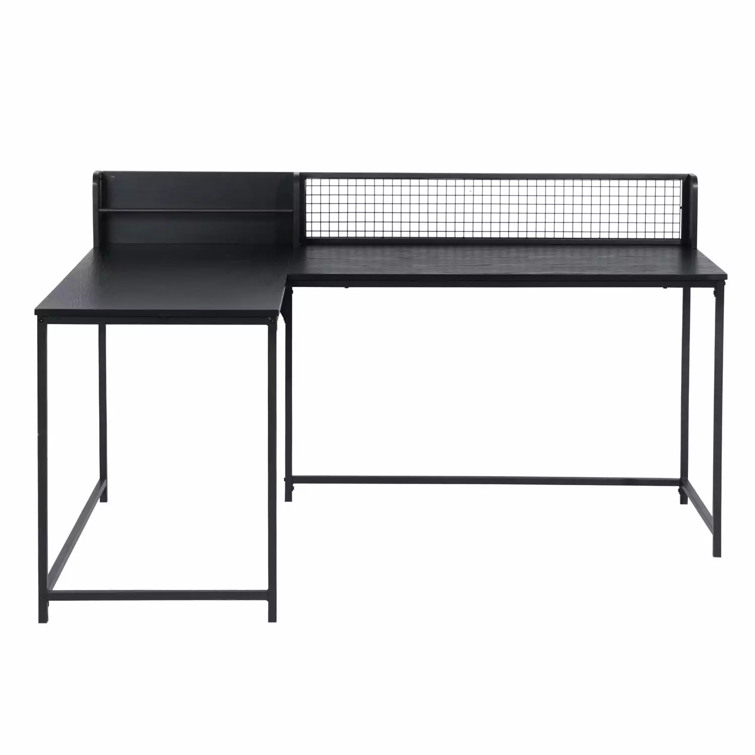 FurnitureR Industrial Style L Shaped Corner Desk Large Desktop Computer Gaming Desk